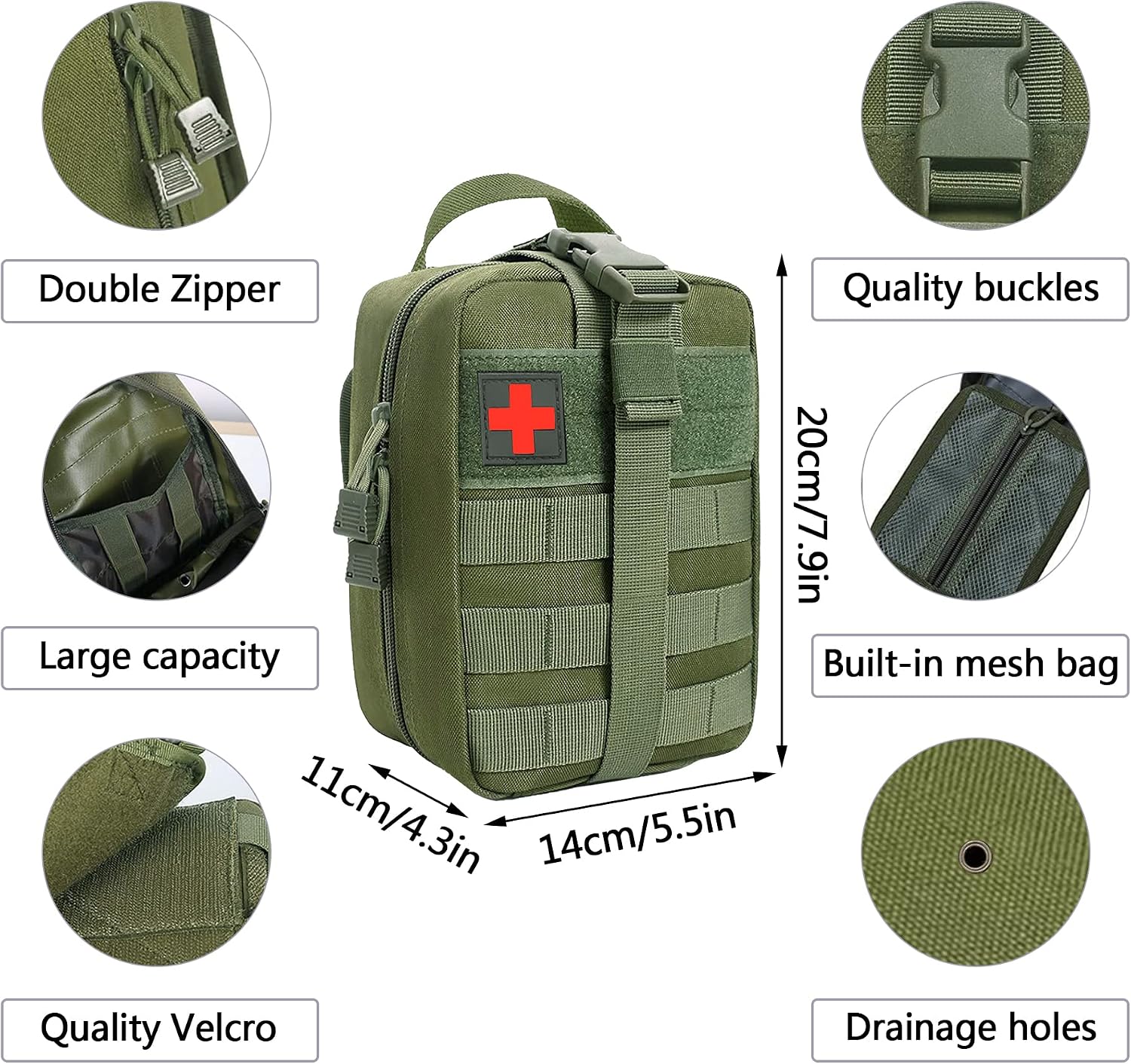 Detalle 2 de Erste Hilfe Set mit taktischer Tasche (Trauma Kit) – 17-in-1 Survival Kit für Camping, Jagd, Wandern, Auto & Zuhause