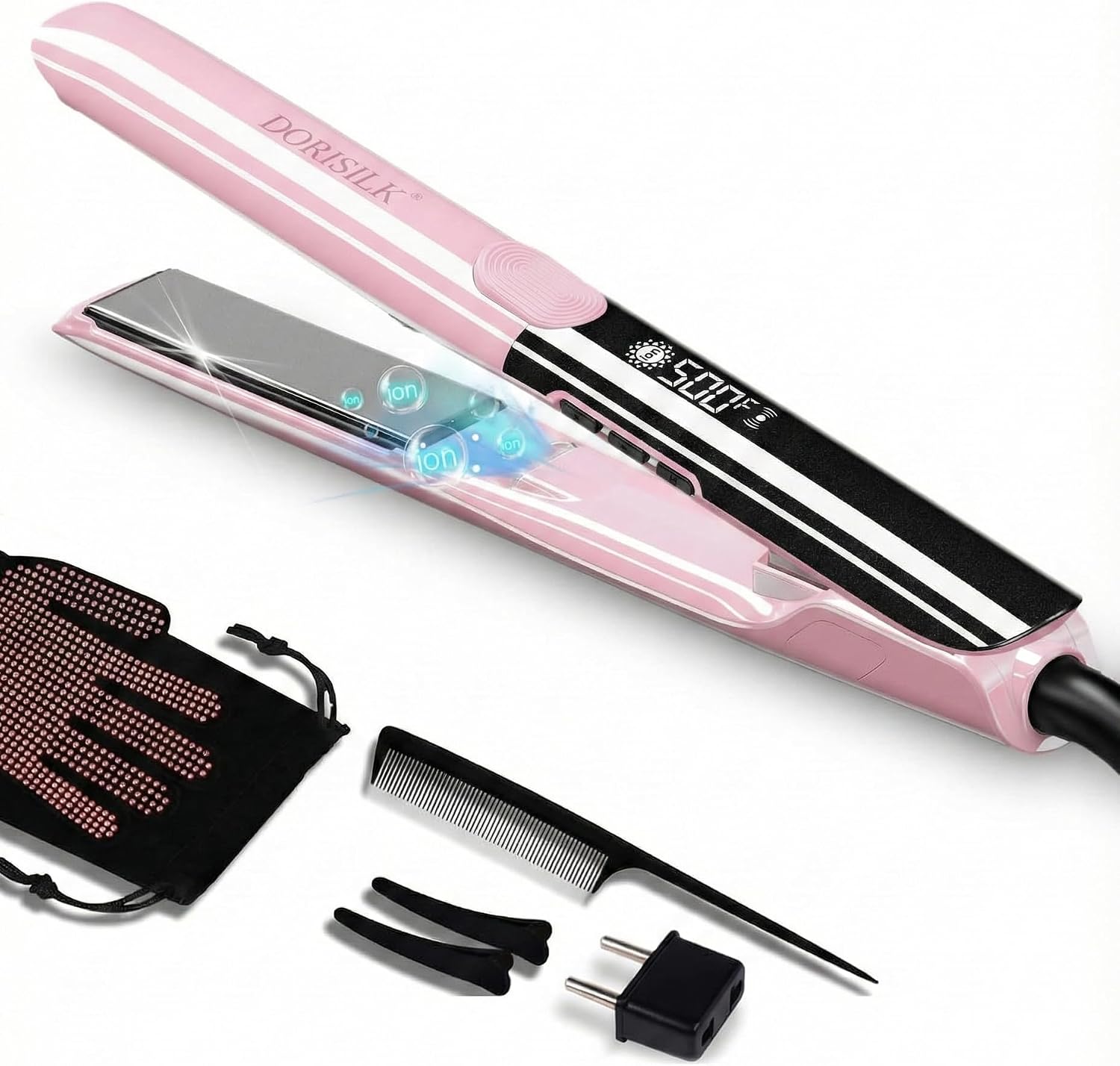 Thumbnail 6 de DORISILK 500 Degree High Temp Professional Hair Straightener & Curler with Ceramic Plate