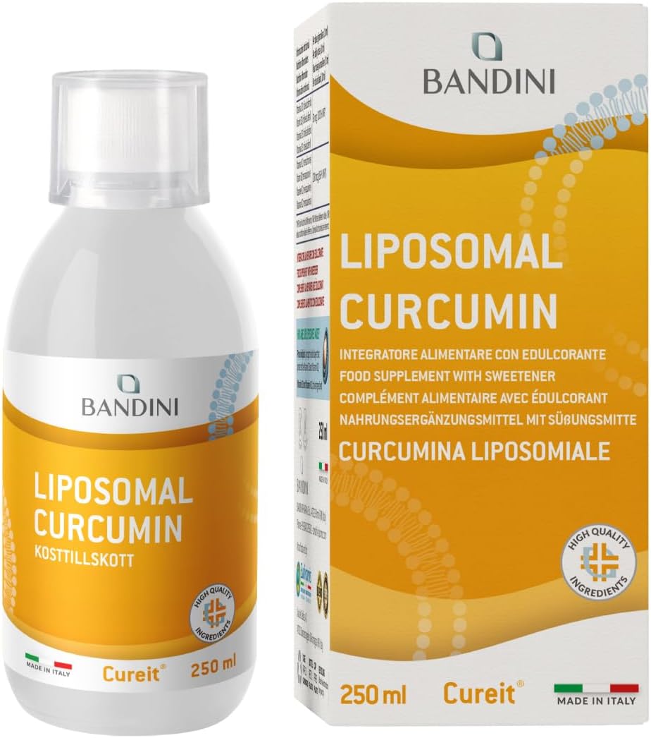 Detalle de BANDINI Cureit liposomalt kurkumin 250 ml – veganskt, 200 mg per dagsdos