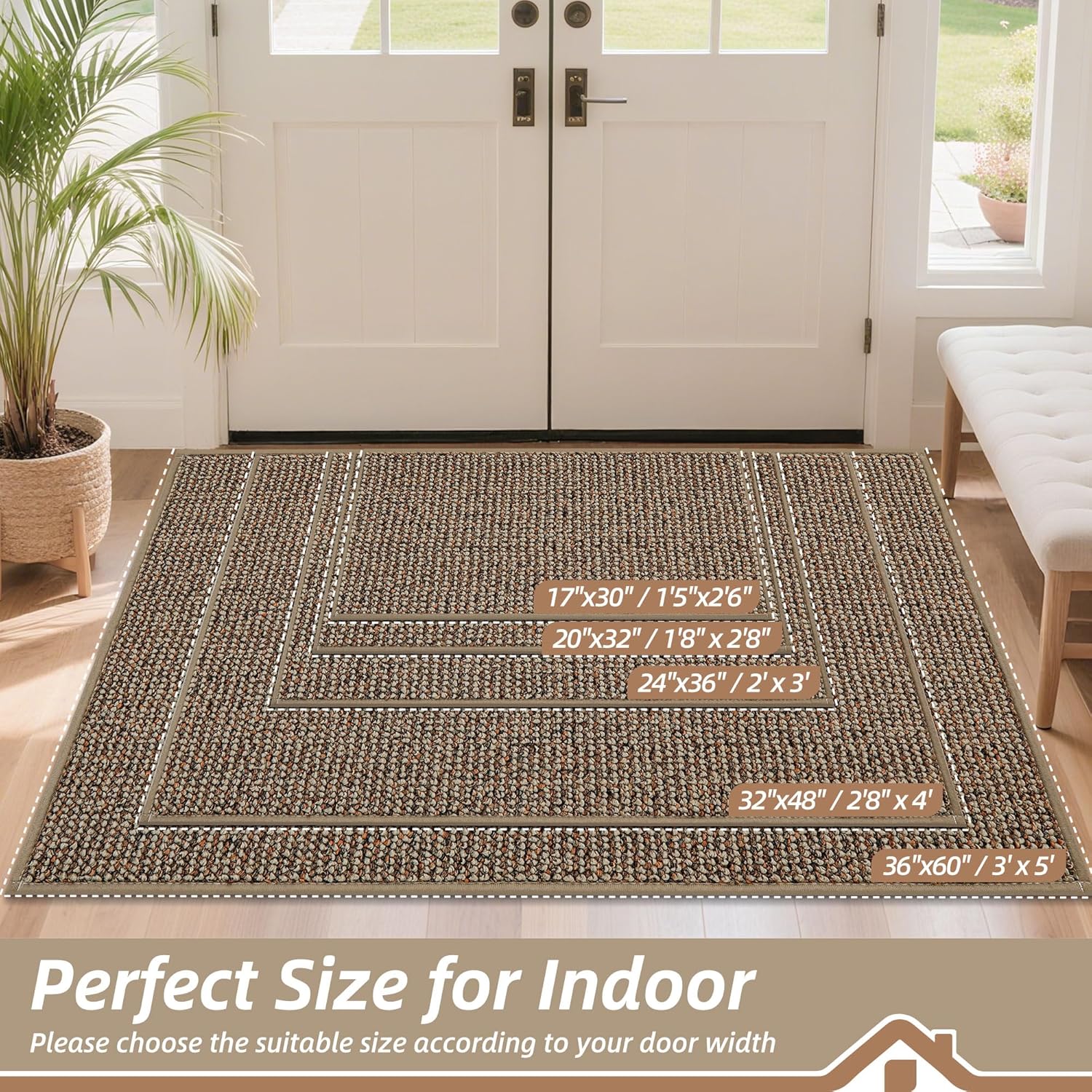 Detalle 2 de BEQHAUSE Dirt Trapper Door Mat 20 x 32