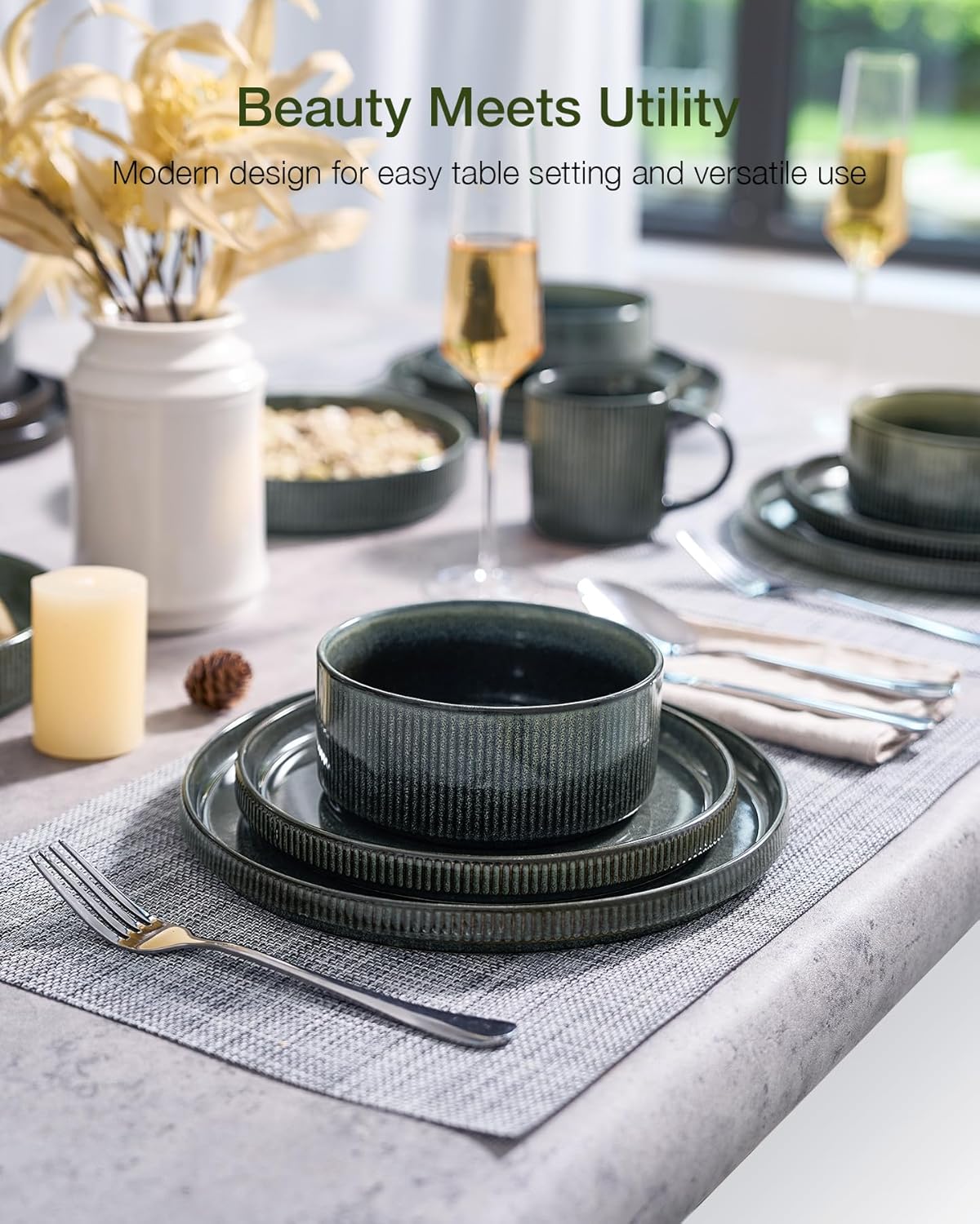 Detalle 2 de Famiware Star Dinnerware Set 12pc stoneware 🍽