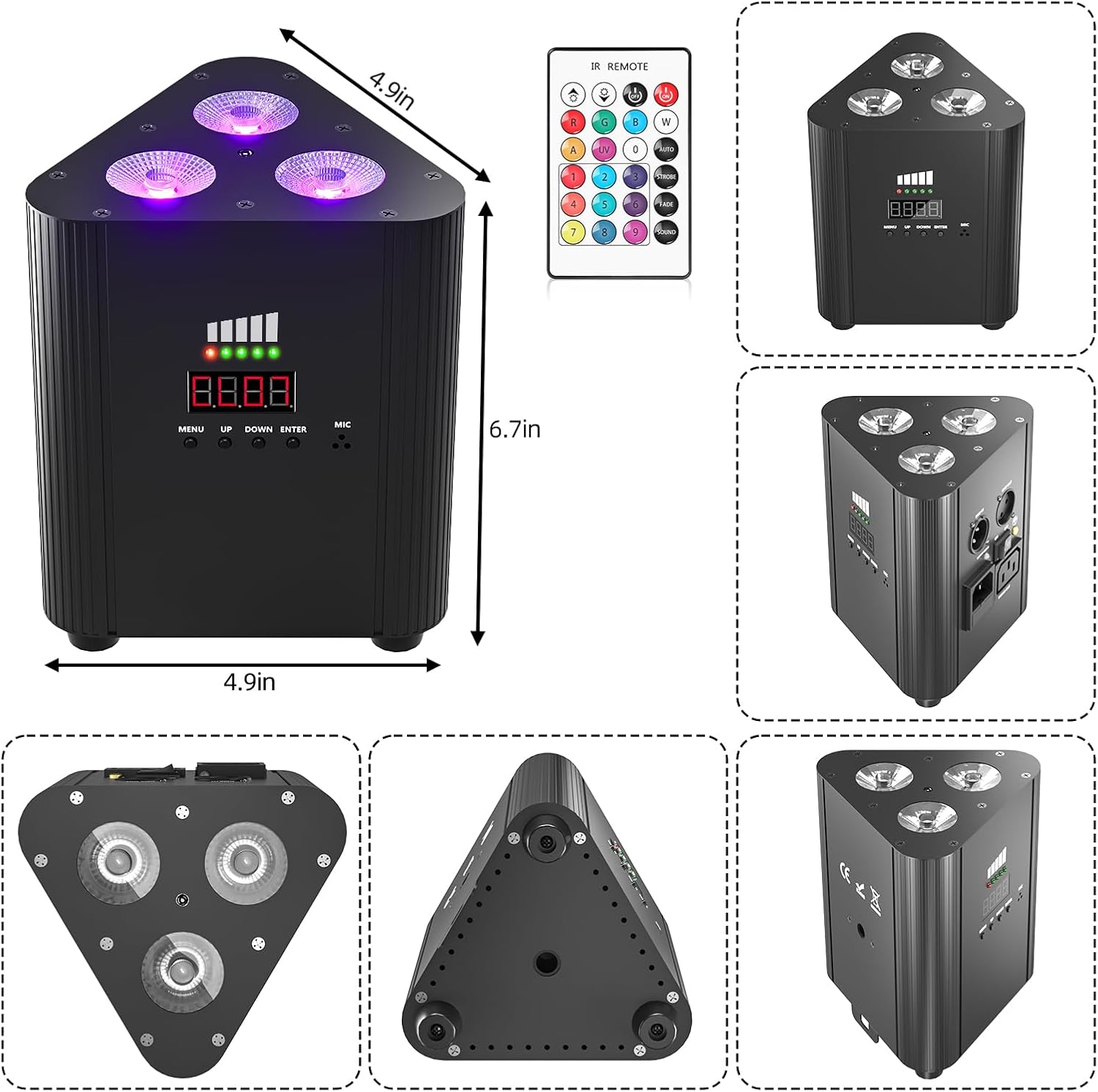 Thumbnail 4 de HOLDLAMP ZQ01449 Rechargeable Wireless RGBW LED PAR Light with Remote and DMX