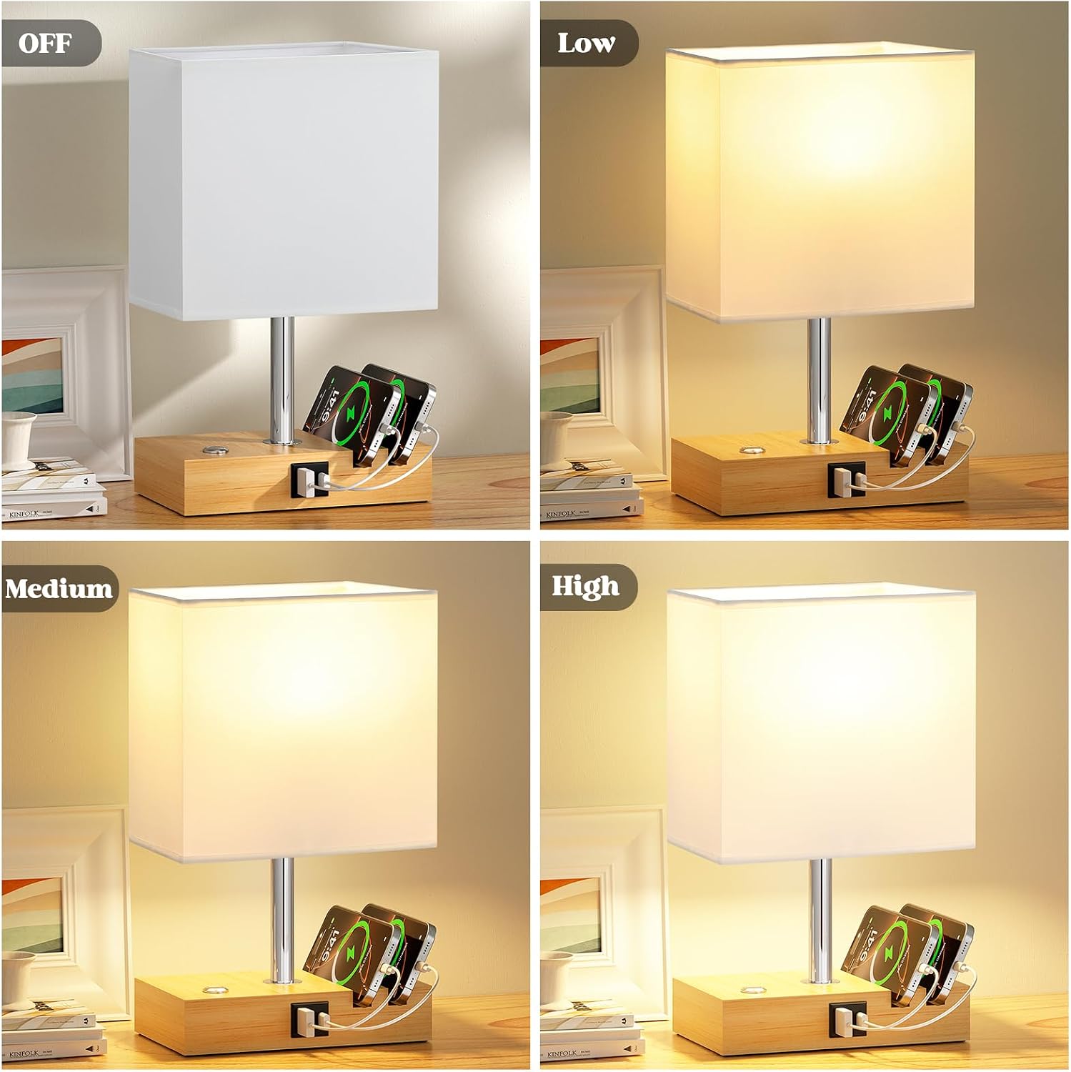 Thumbnail 1 de PreeOtti White Table Lamp with USB