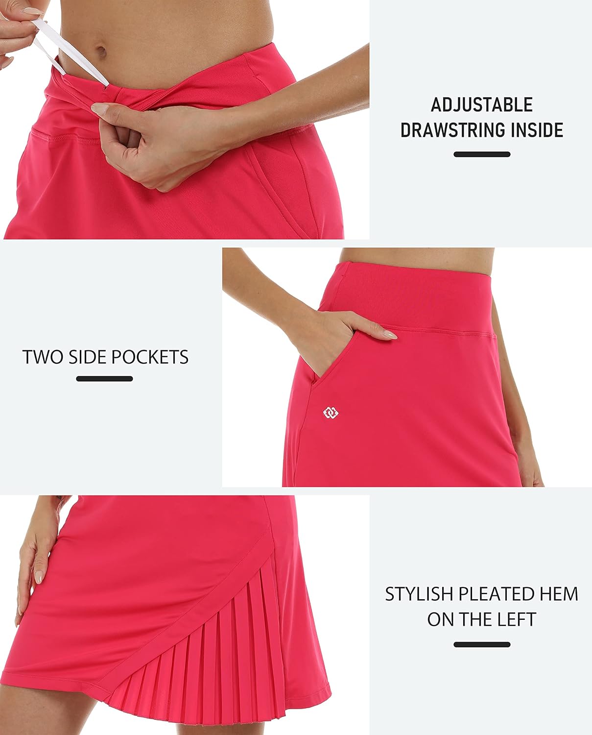 Detalle de MoFiz Women's Tennis Skirt Pleated Golf Skorts – High Waist with Pockets and Inner Shorts