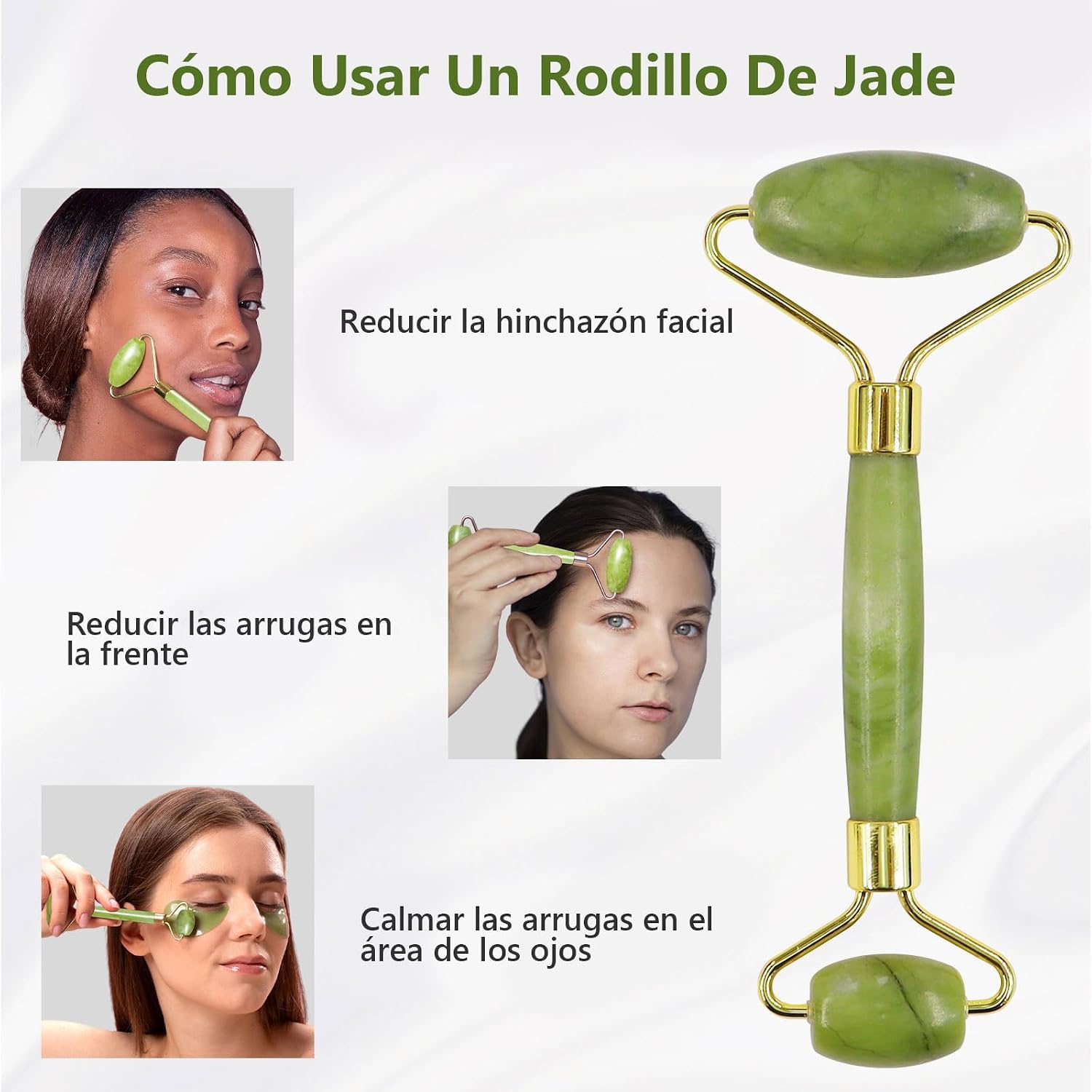 Detalle de GUGUG Gua Sha y Rodillo de jade 1 juego