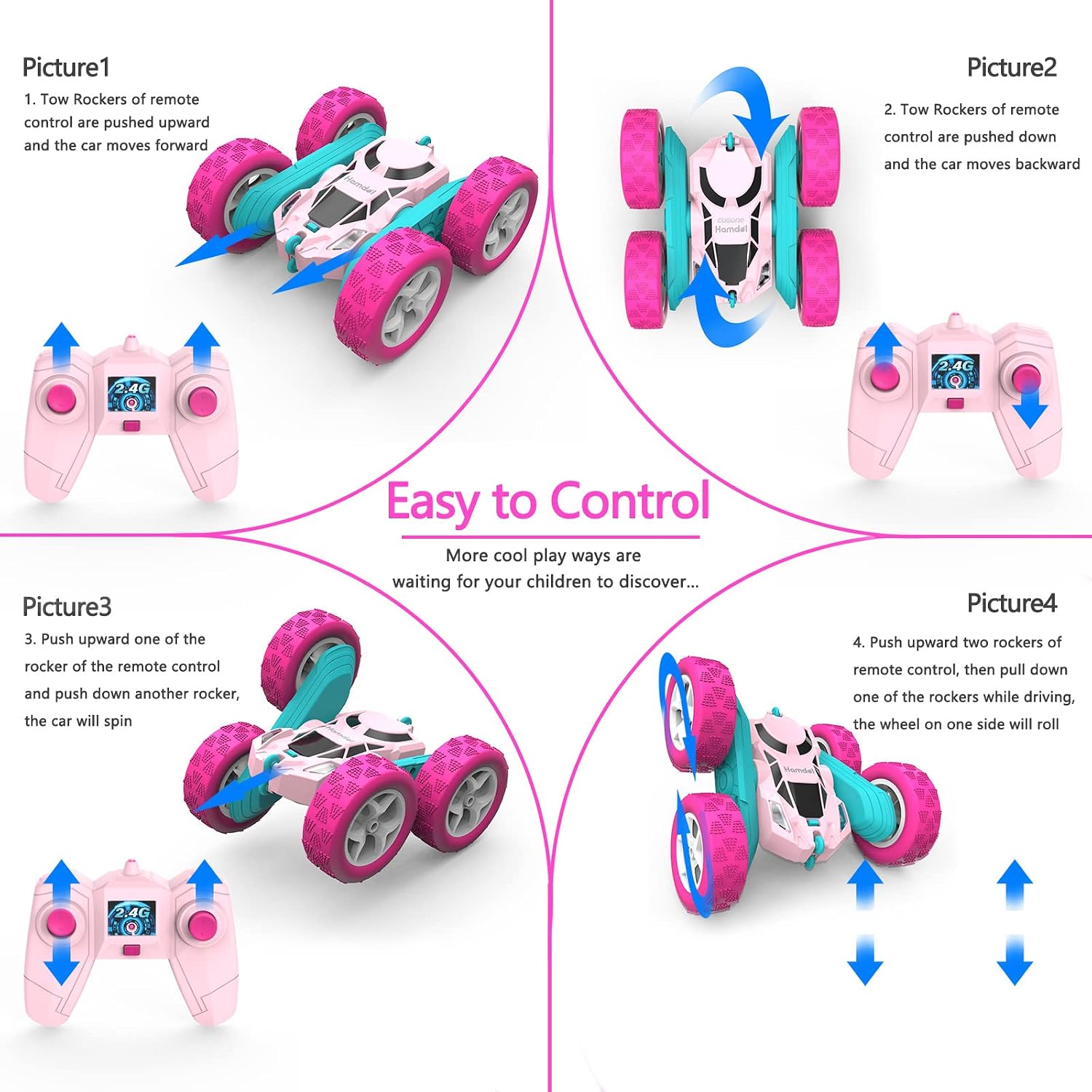Detalle 2 de Hamdol 360° Stunt Remote Control Car