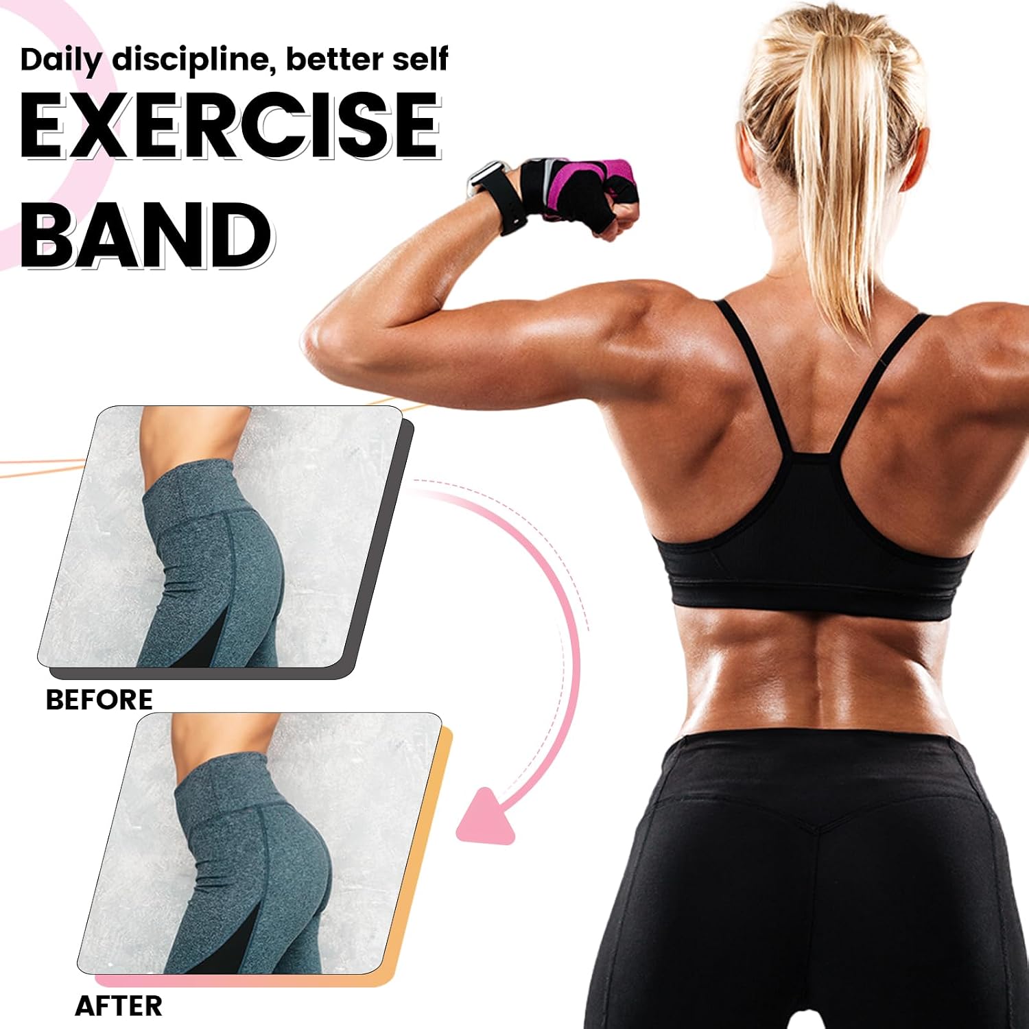 Thumbnail 3 de Exercise Band Set: Non-Slip Fabric Resistance Bands for Legs & Glutes