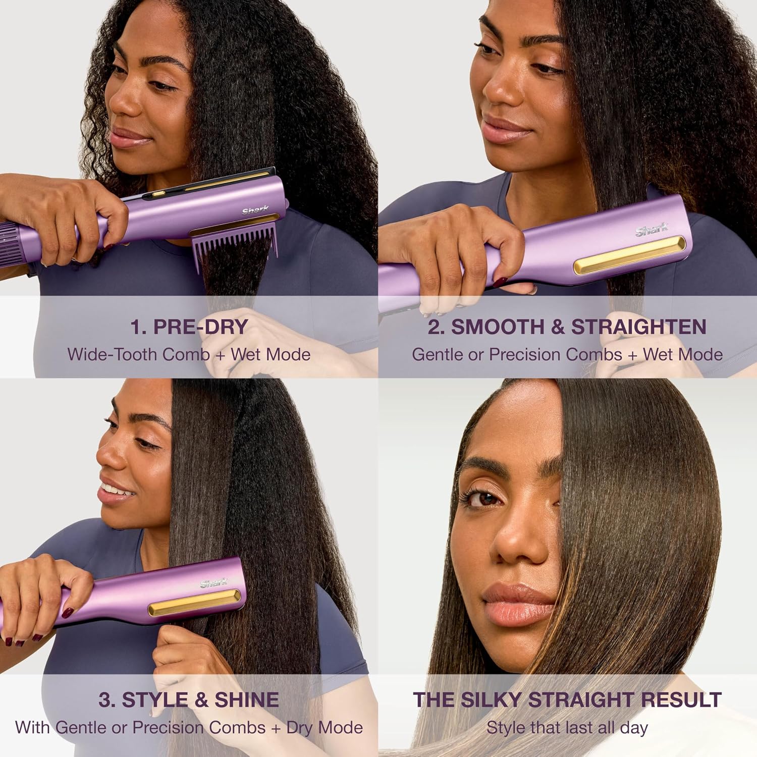 Detalle de Shark SilkiPro Hair Straightener & Dryer | HT401UKPU