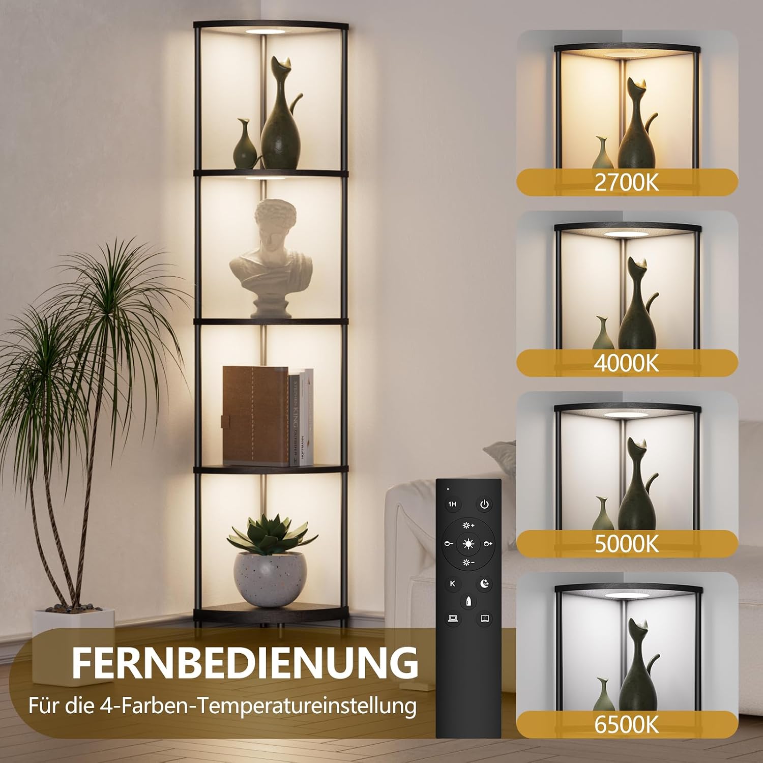 Detalle 2 de YooShine Stehlampe Regal 164 cm