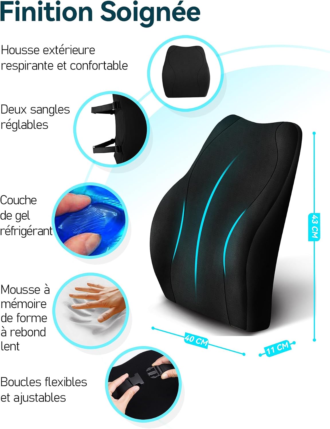 Thumbnail 6 de Travel Ease Coussin de Soutien Lombaire 43x40x11 cm