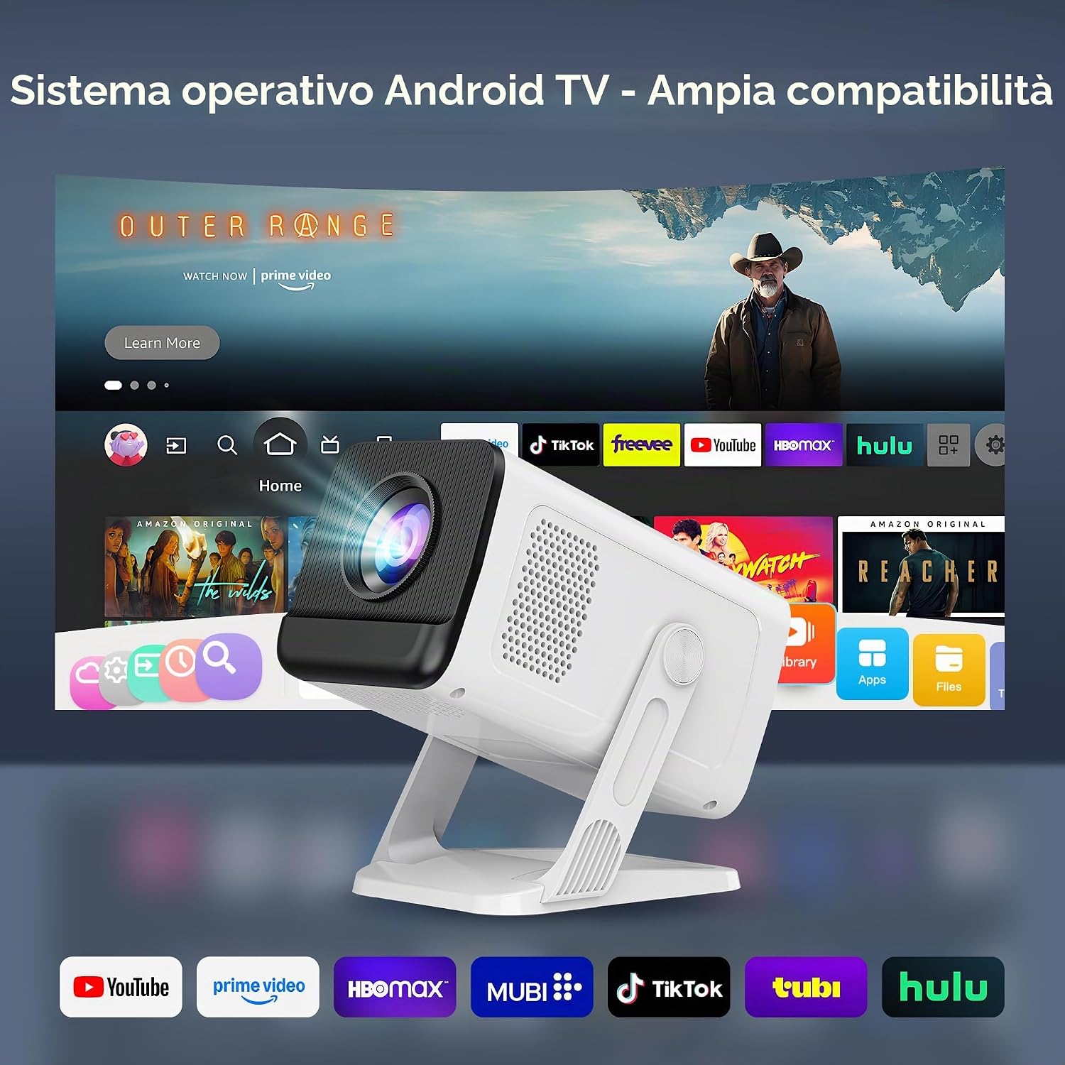 Thumbnail 2 de [App Integrate & Android 14] Mini Proiettore Lyncast con WiFi 6, 5G e Bluetooth 5.4