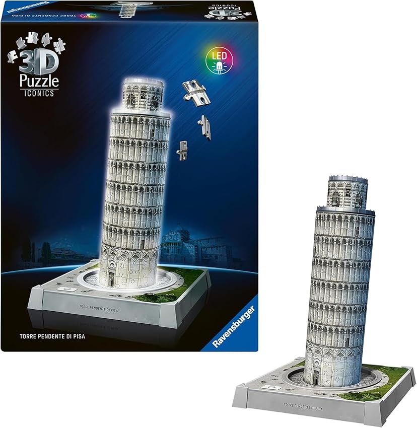 Detalle de Ravensburger Puzzle 3D Torre de Pisa LED, 216 piezas 🧩