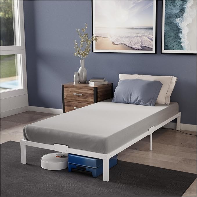Detalle de Dreamzie Cama de Metal 100x200 con Somier Blanco