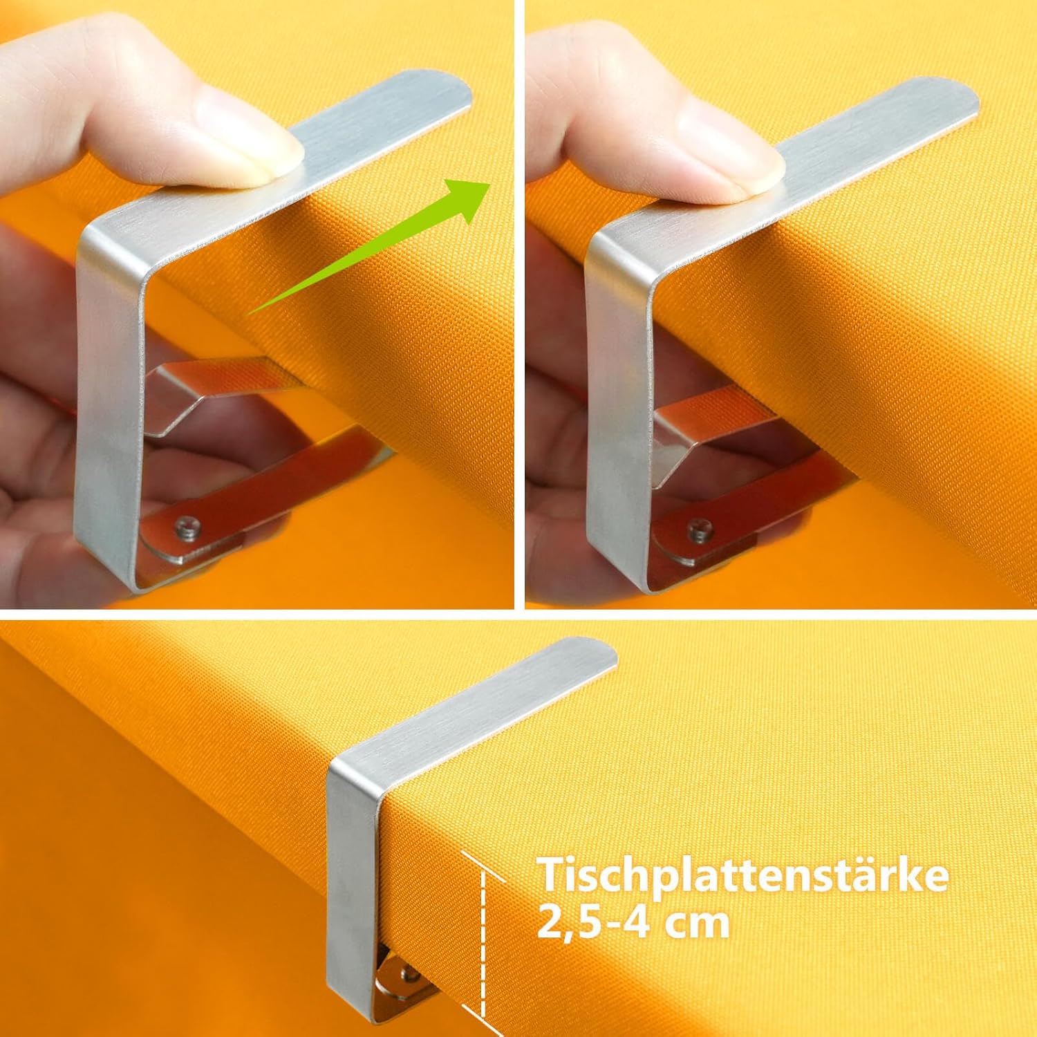 Thumbnail 2 de Blooven Tischtuchklammern aus Edelstahl (6 Stück) für Tischplatten 2,5–4 cm