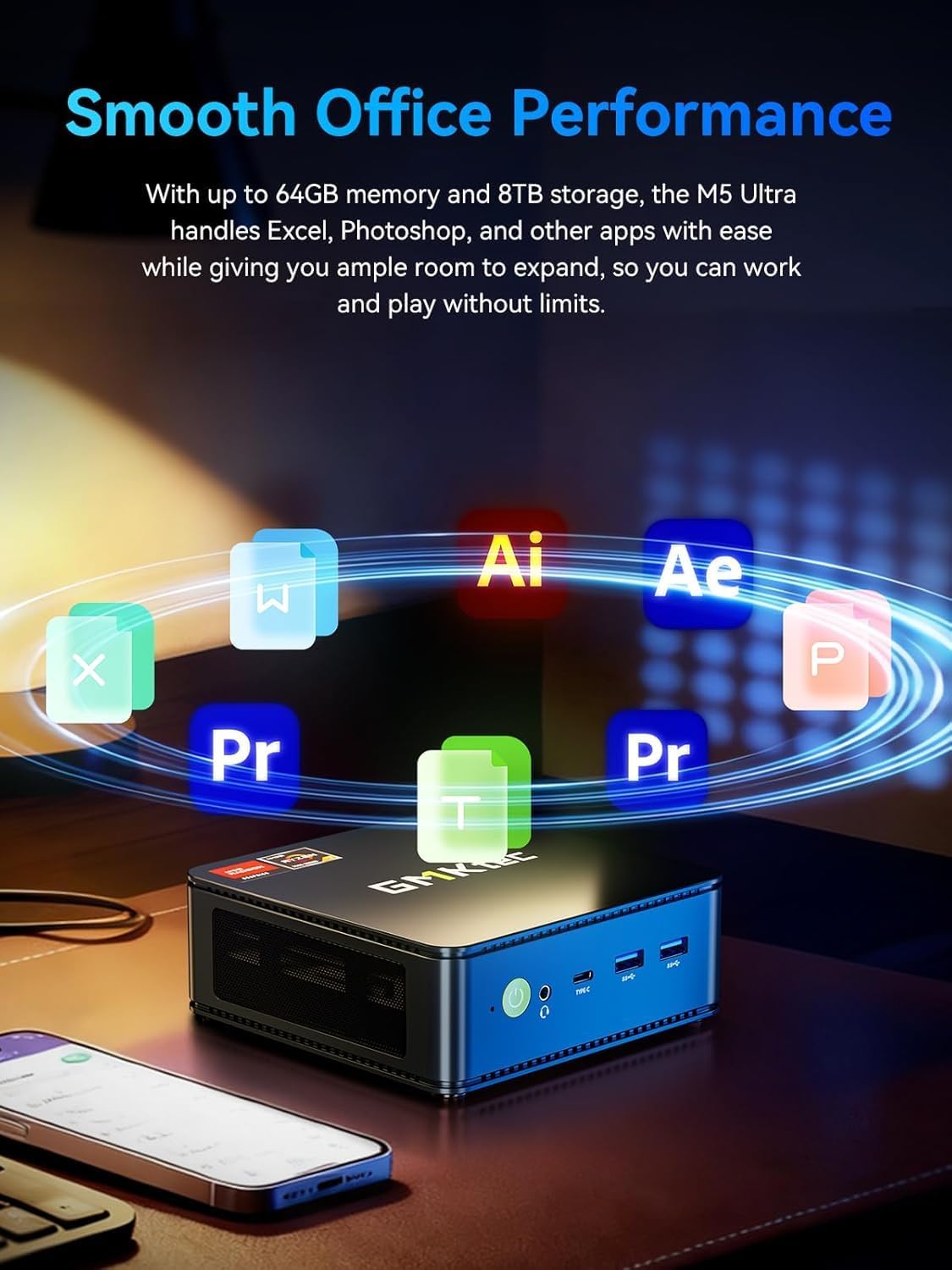 Thumbnail 5 de GMKtec Nucbox M5 Ultra Gaming Mini PC with Ryzen 7 7730U, 32GB DDR4, 1TB NVMe, WiFi 6E, Triple 4K