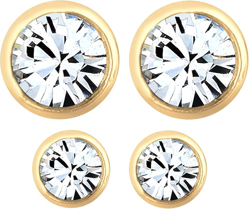 Thumbnail 1 de Elli Pendientes de botón en plata 925 con cristal 💎