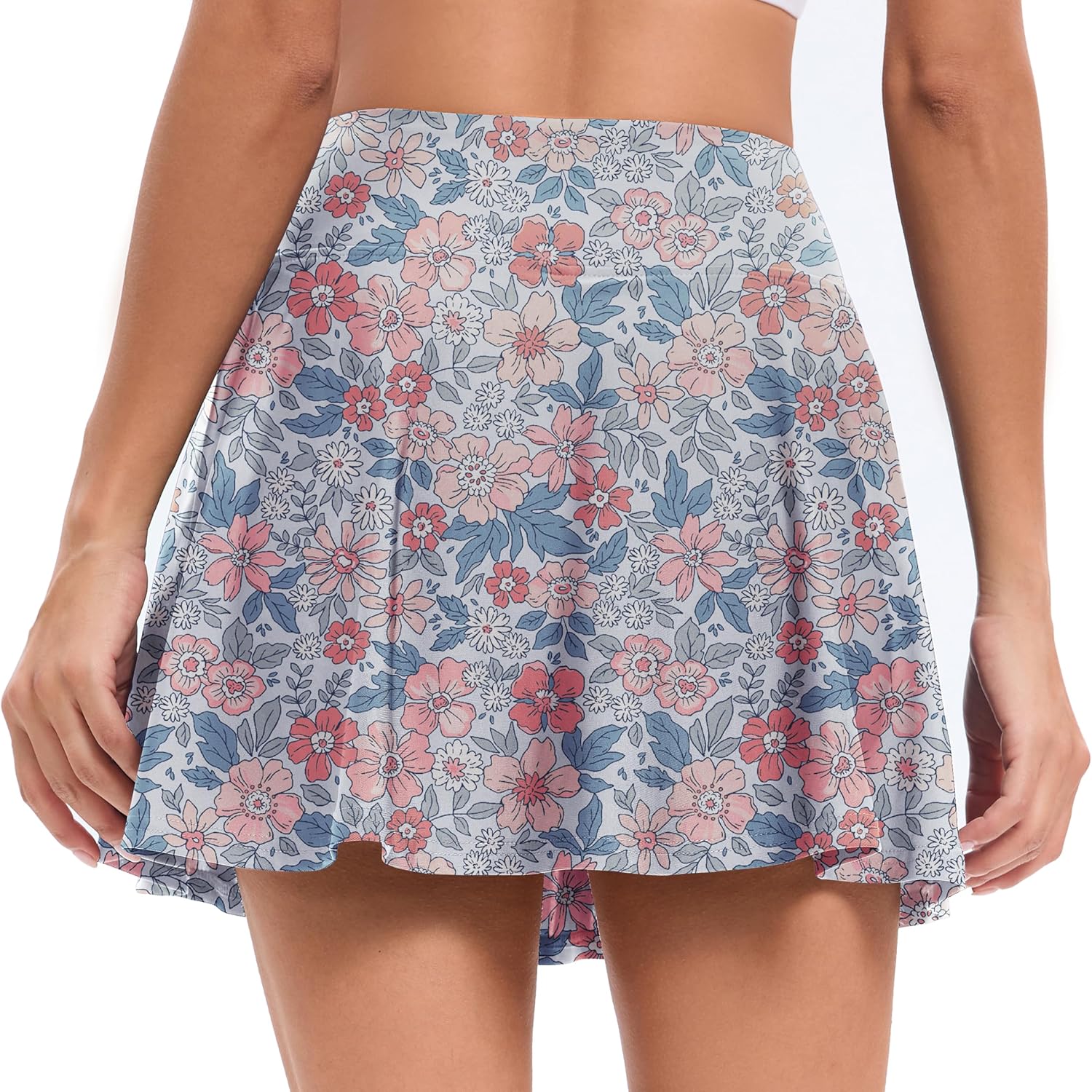 Detalle de Timuspo Damen Badeshorts Baderock 2-in-1 Hochtaillenschnitt mit 4 Taschen