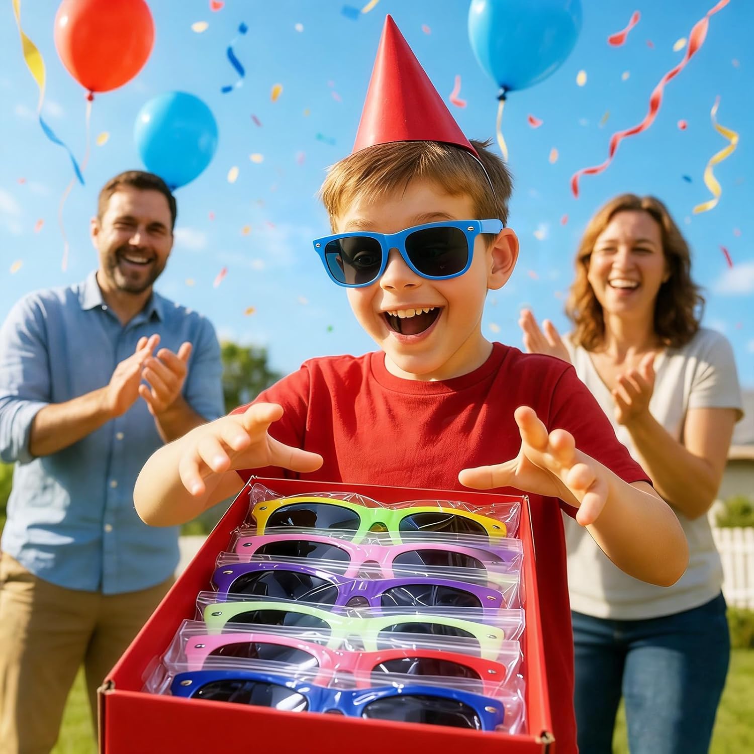 Thumbnail 5 de Ovneele Kids Neon Sunglasses Pack: 36 Colourful Pairs for Summer Every Day