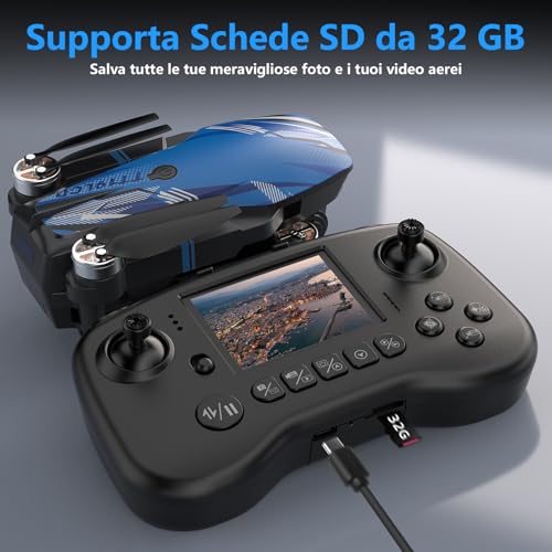 Detalle de SJsharp Drone con Camera per Adulti FPV LCD – 270° Prevenzione Ostacoli, 3D Flips, 32 GB SD, 250 g