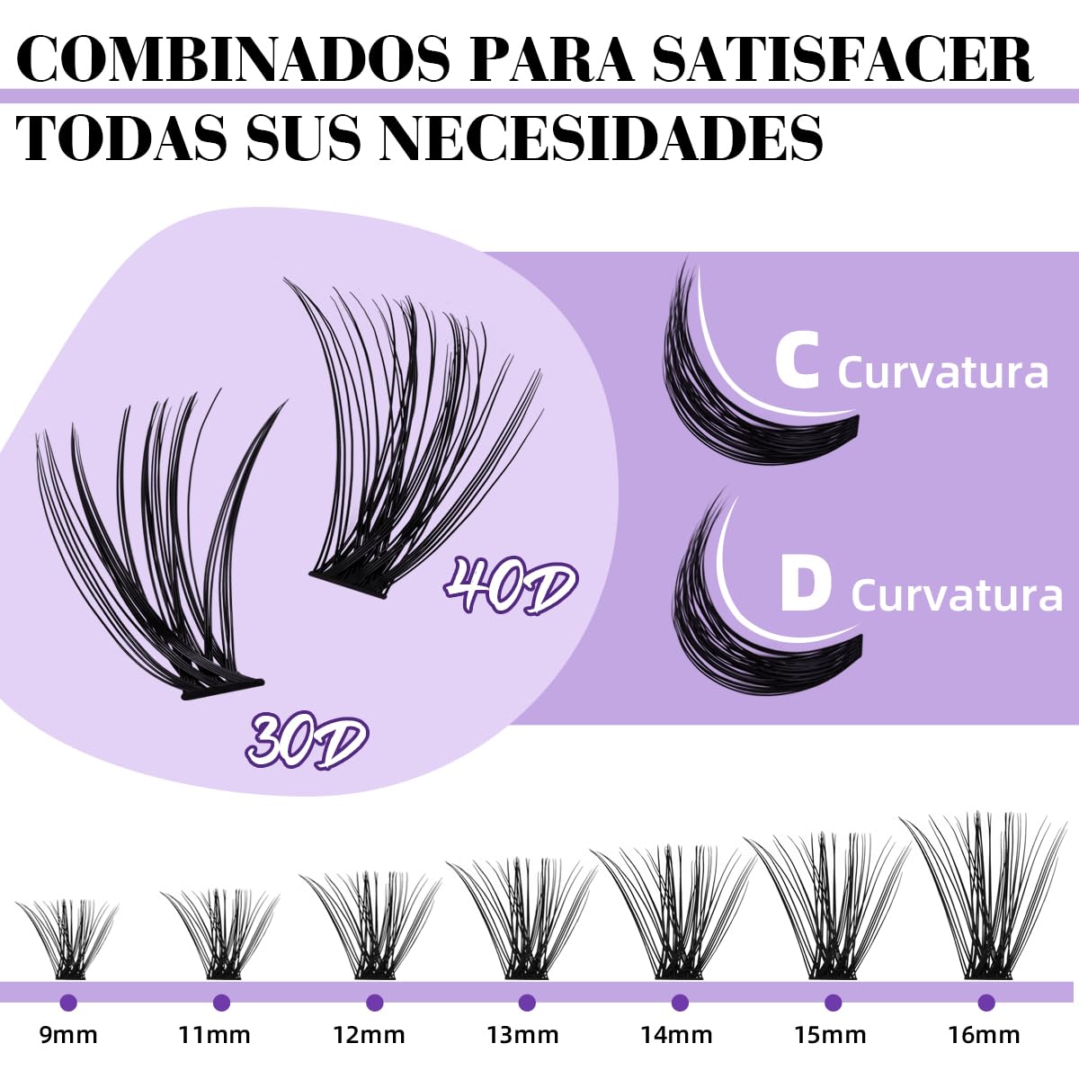 Thumbnail 1 de B&Q Lash Clusters Kit 280PCS Eyelash Clusters Kit, 30D-40D, DIY Home Extensions