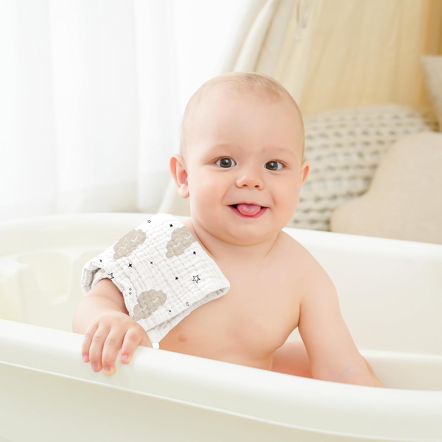 Thumbnail 6 de bearmoss Muslin Squares 25x25 cm 100% cotton burp cloths