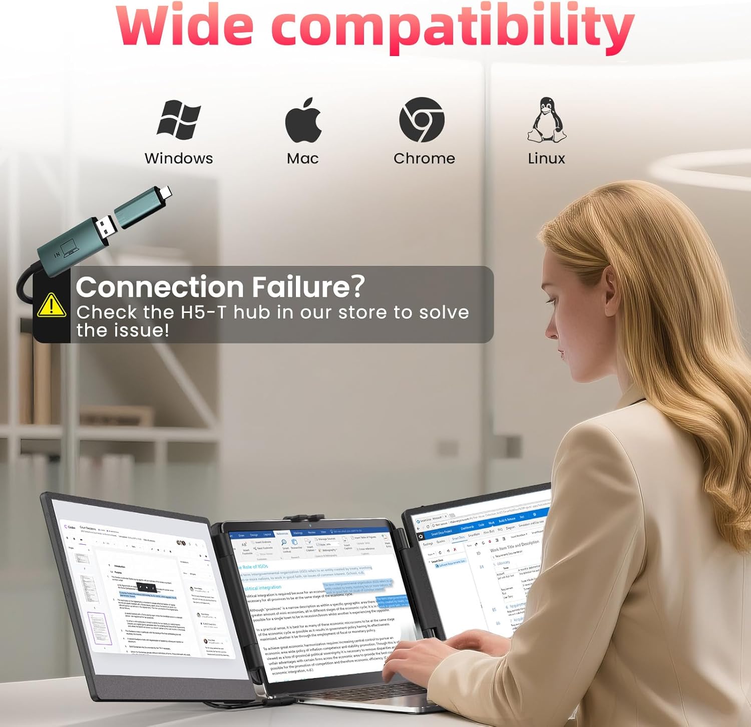 Thumbnail 3 de Grazz Laptop Screen Extender Triple Monitor 14"