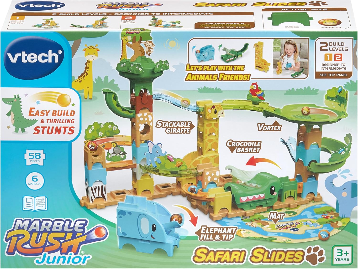 Detalle de VTech Marble Rush Safari Slides: a cheerful, expandable play set for curious juniors
