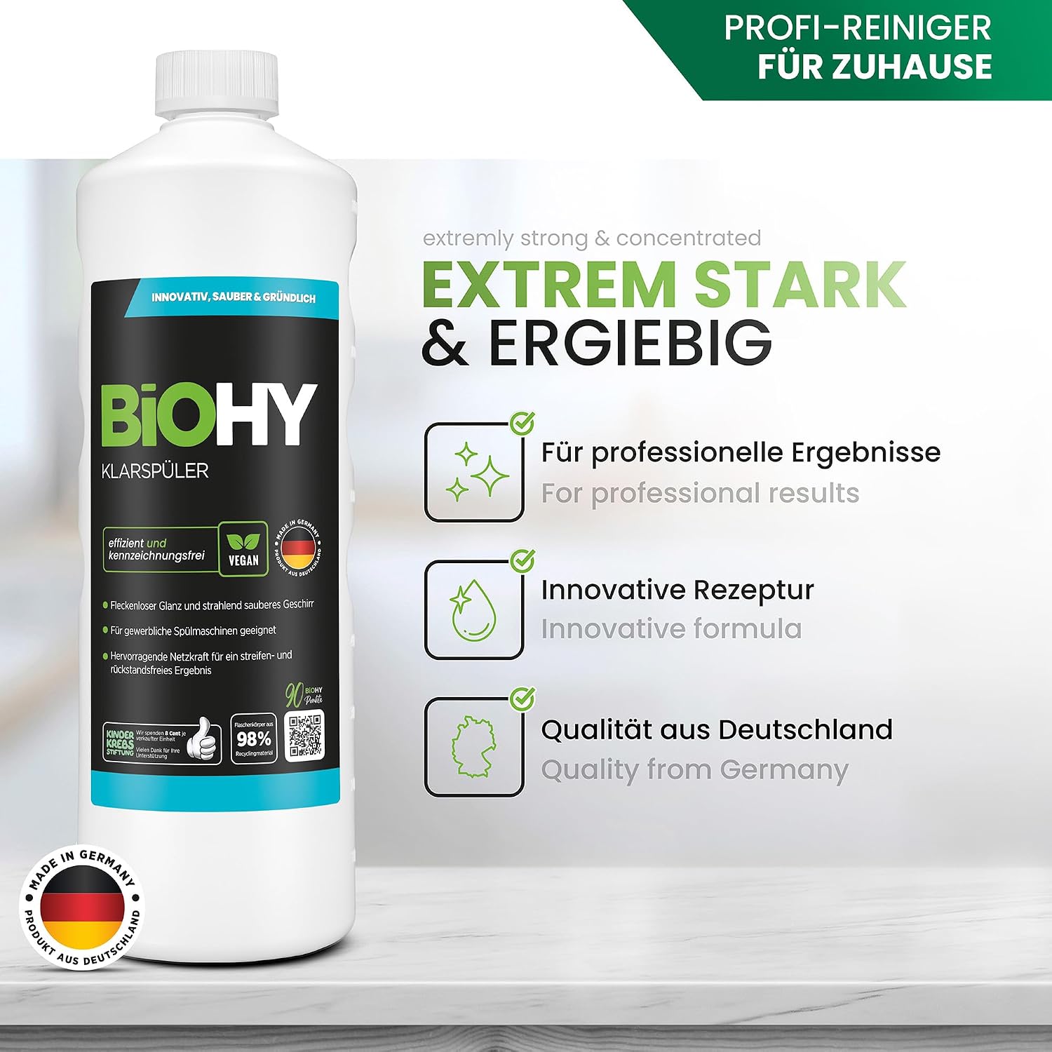 Detalle 2 de BIOHY Naspoelmiddel, 2 x 1 l ecologisch hoogconcentraat voor vaatwassers