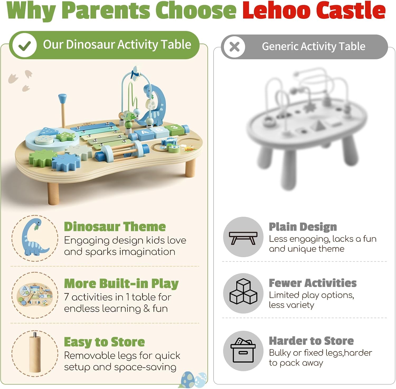 Detalle de Lehoo Castle Wooden Activity Table