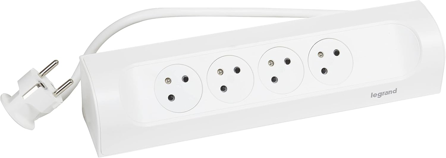 Thumbnail 5 de Legrand multiprise d’angle à câbler avec terre, 3 prises surface + USB-A/USB-C (blanc et alu)