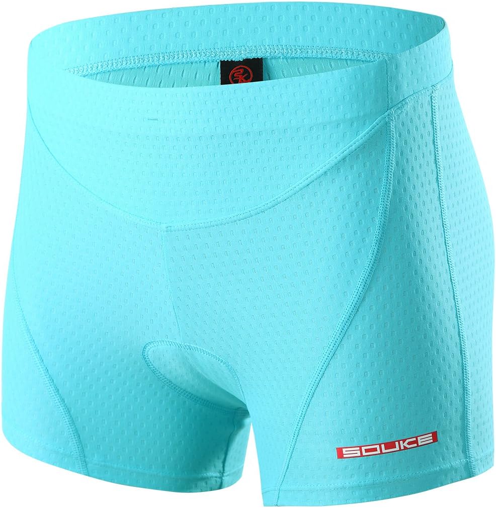 Detalle 2 de Souke Sports Damen Fahrradunterhosen mit 4D-Polster, atmungsaktiv & rutschhemmendem Beingreifer