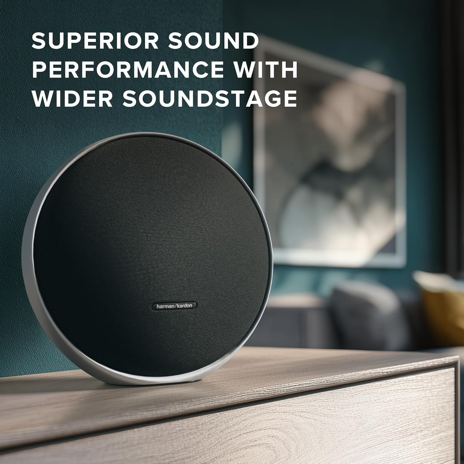 Detalle 2 de Harman Kardon Onyx Studio 9 portable Bluetooth speaker with Auracast multi-speaker pairing (grey)