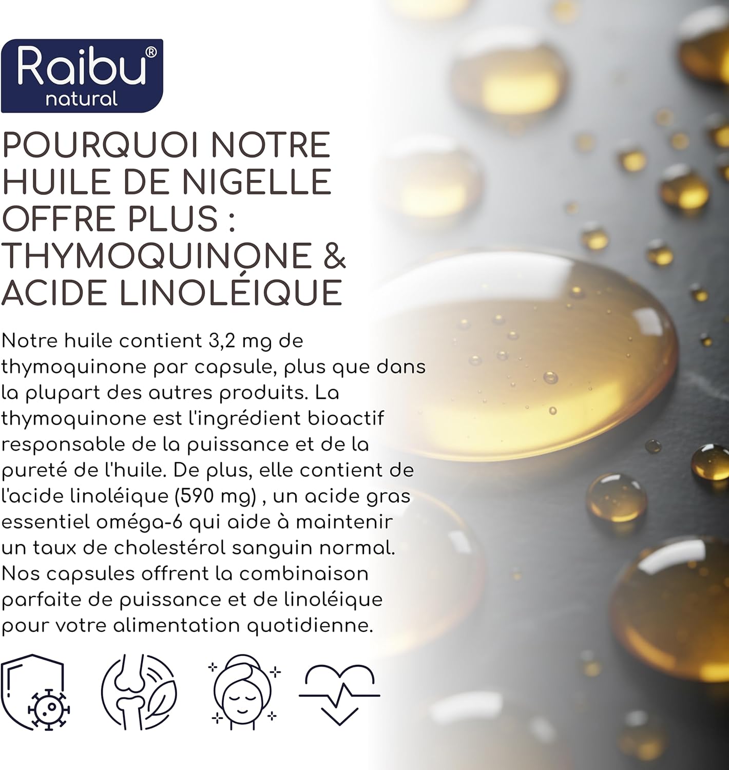 Thumbnail 3 de Huile de nigelle pure - 1000 mg par gélule, 180 gélules pour 6 mois
