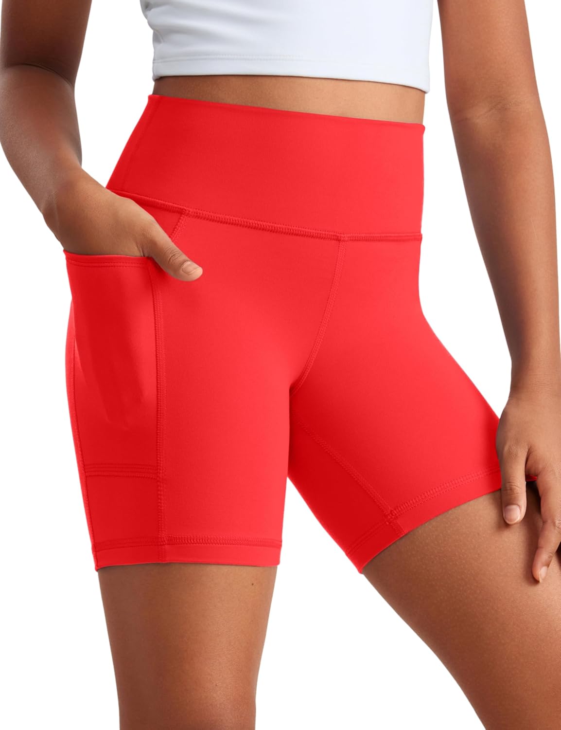 Detalle de CRZ YOGA Ragazze Butterluxe Athlétique Motard Shorts con Tasche