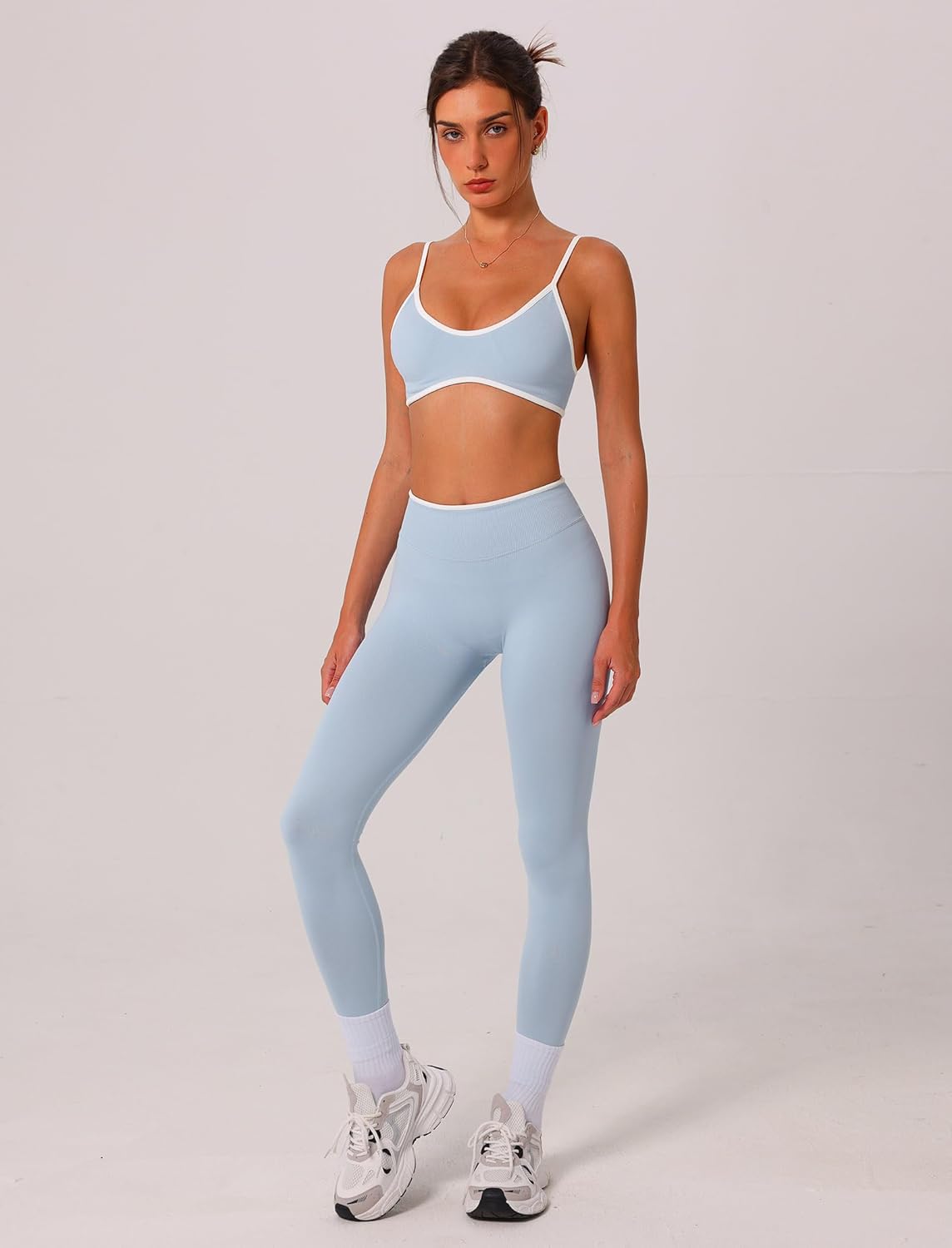 Thumbnail 2 de ABOCIW Women's 2-Piece Seamless Workout Set: Scrunch Butt Leggings + Strappy Sports Bra