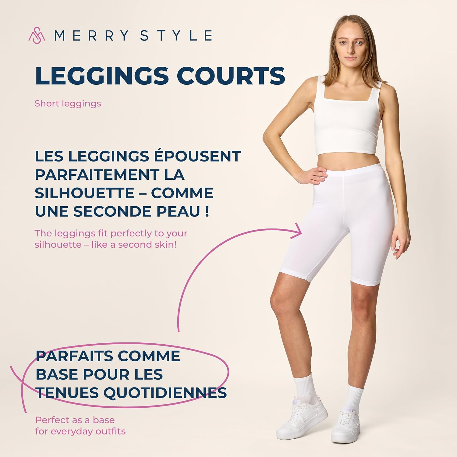 Thumbnail 1 de Legging court femme Merry Style (MS10-145) – tenue sport courte, souple et extensible