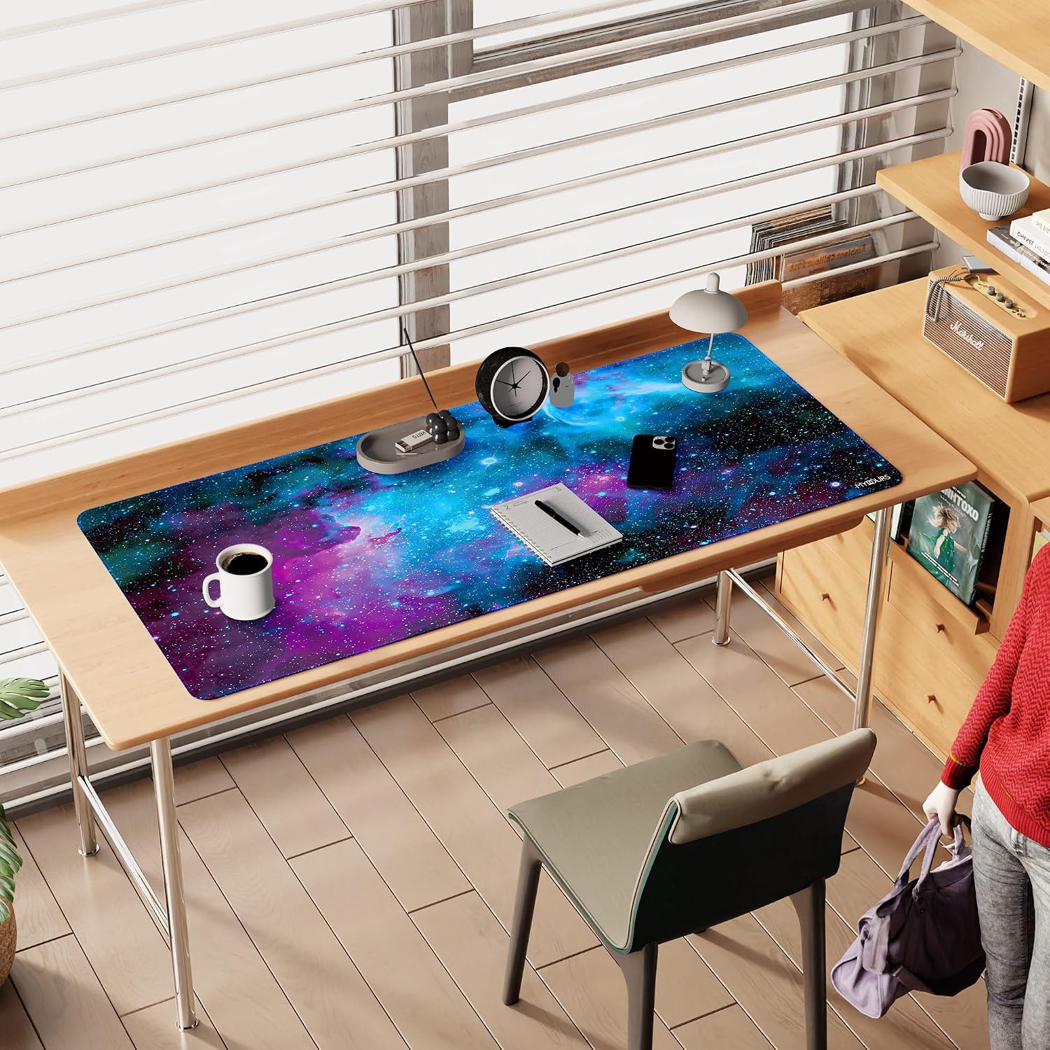 Thumbnail 5 de Mydours 1400x600mm Mauspad XXL – Großes Universum-Gaming-Deskpad mit rutschfester Unterseite