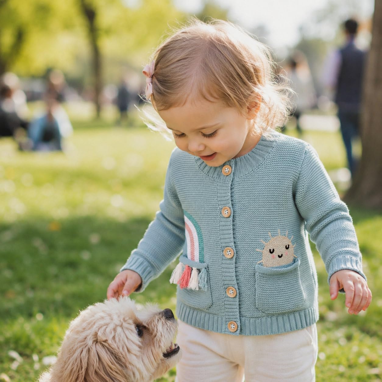 Loyfoky 100% Cotton Knit Cardigan for Toddlers