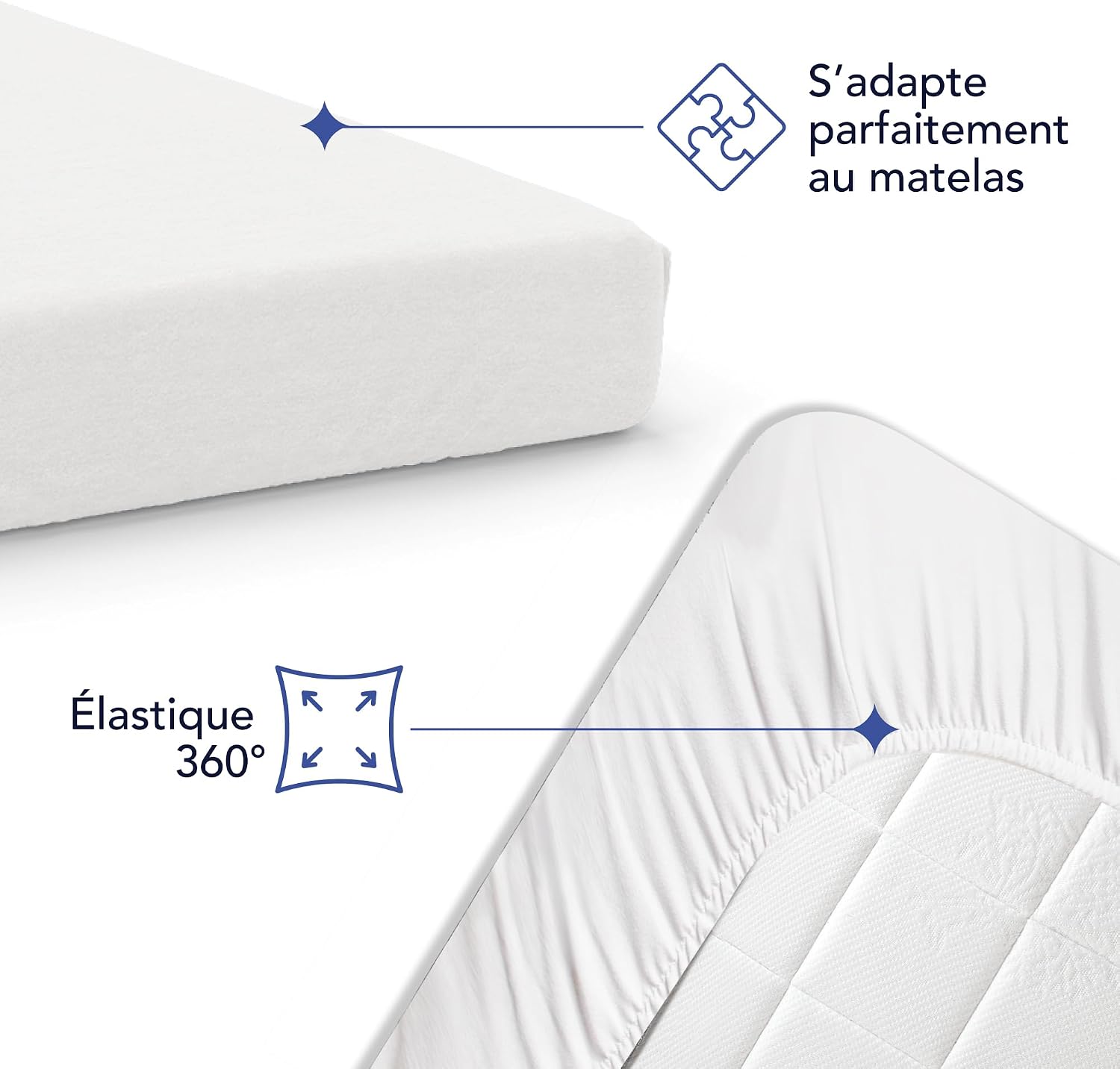 Detalle 2 de Dreamzie Drap Housse 160 x 200 Coton 30 cm