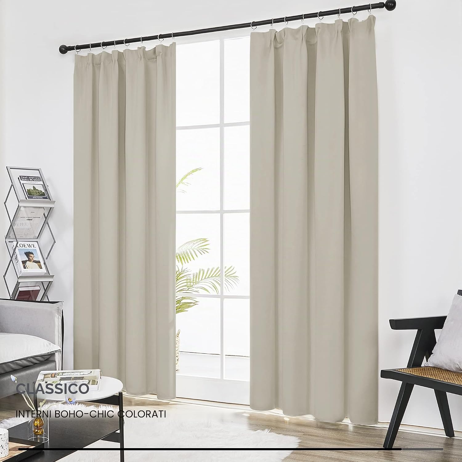 Thumbnail 3 de Deconovo Tende oscuranti per camera da letto – 2 pezzi, 140x290 cm, beige chiaro