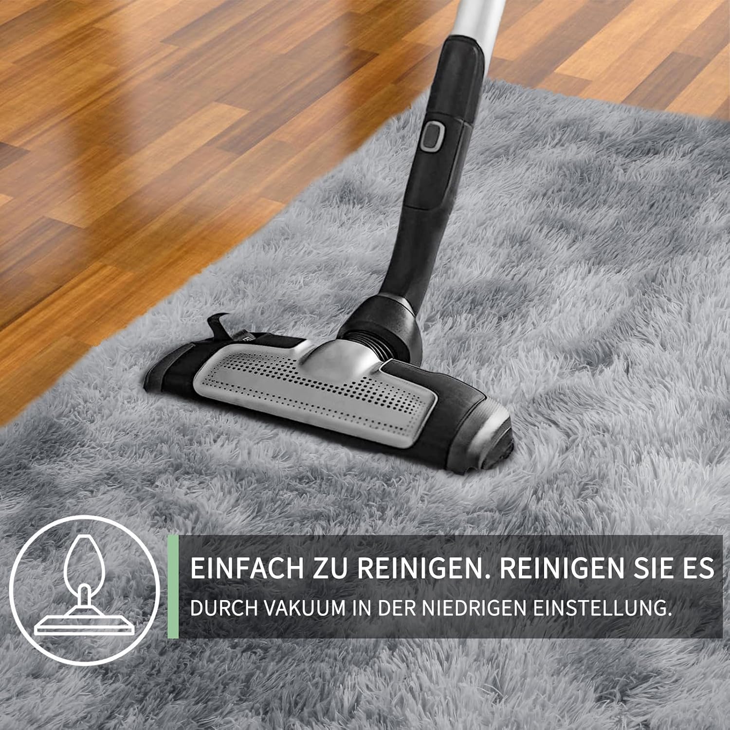 Thumbnail 5 de Sour Lemon Hochflor Teppich in Grau (240 x 340 cm) – waschbar, rutschhemmend, extra groß für Wohnzimmer & Schlafzimmer