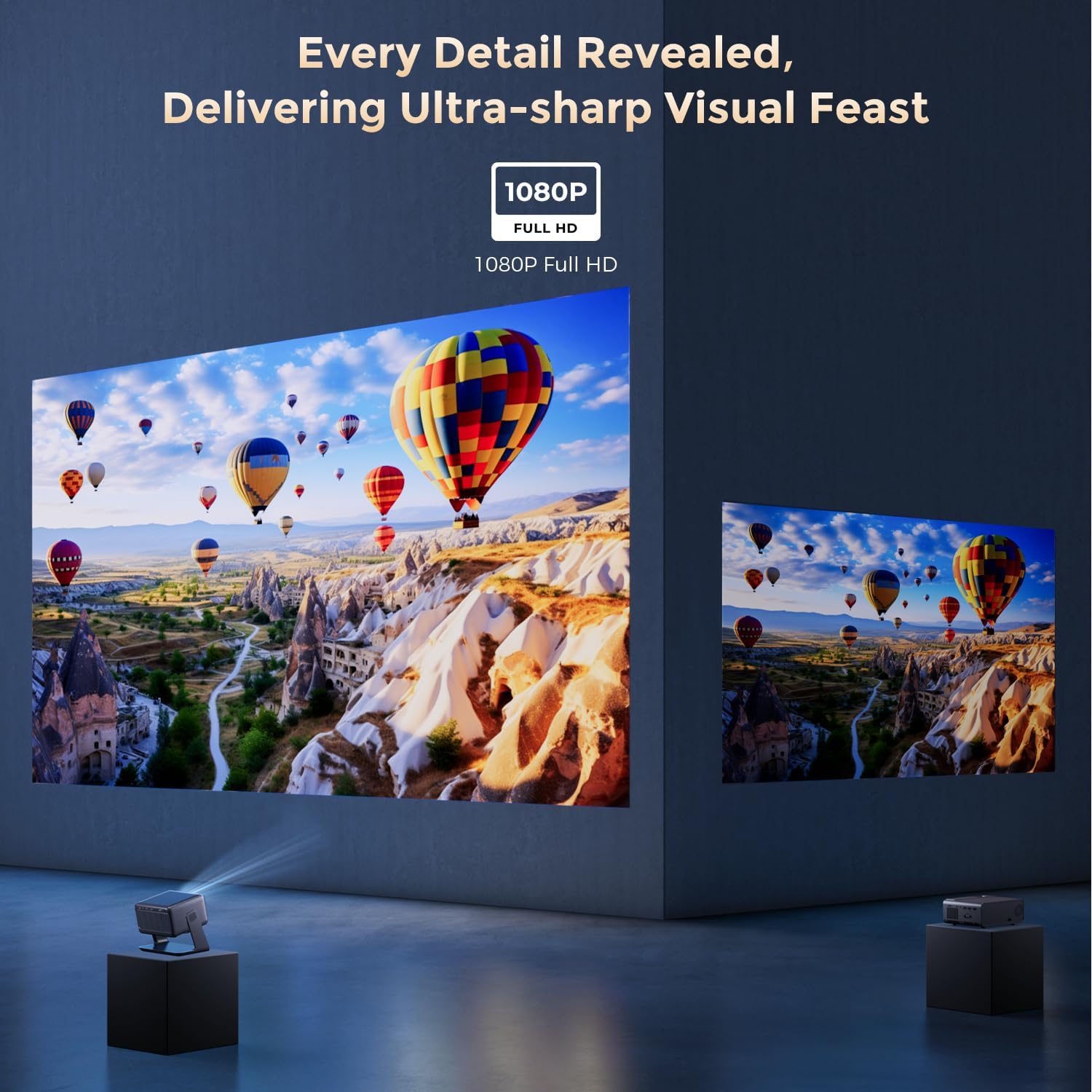 Detalle de GooDee AC321 4K Video Projector with WiFi, Bluetooth & Dolby Audio — Portable Home Theater