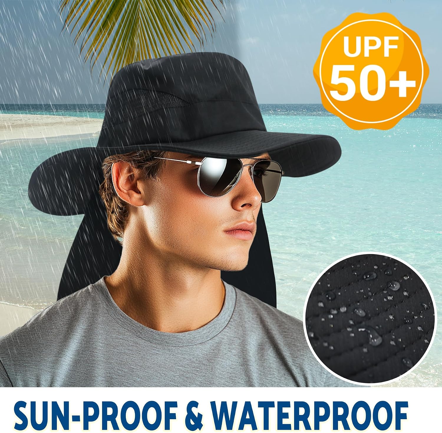 Detalle 2 de NPJY Sun Hat with Neck Flap