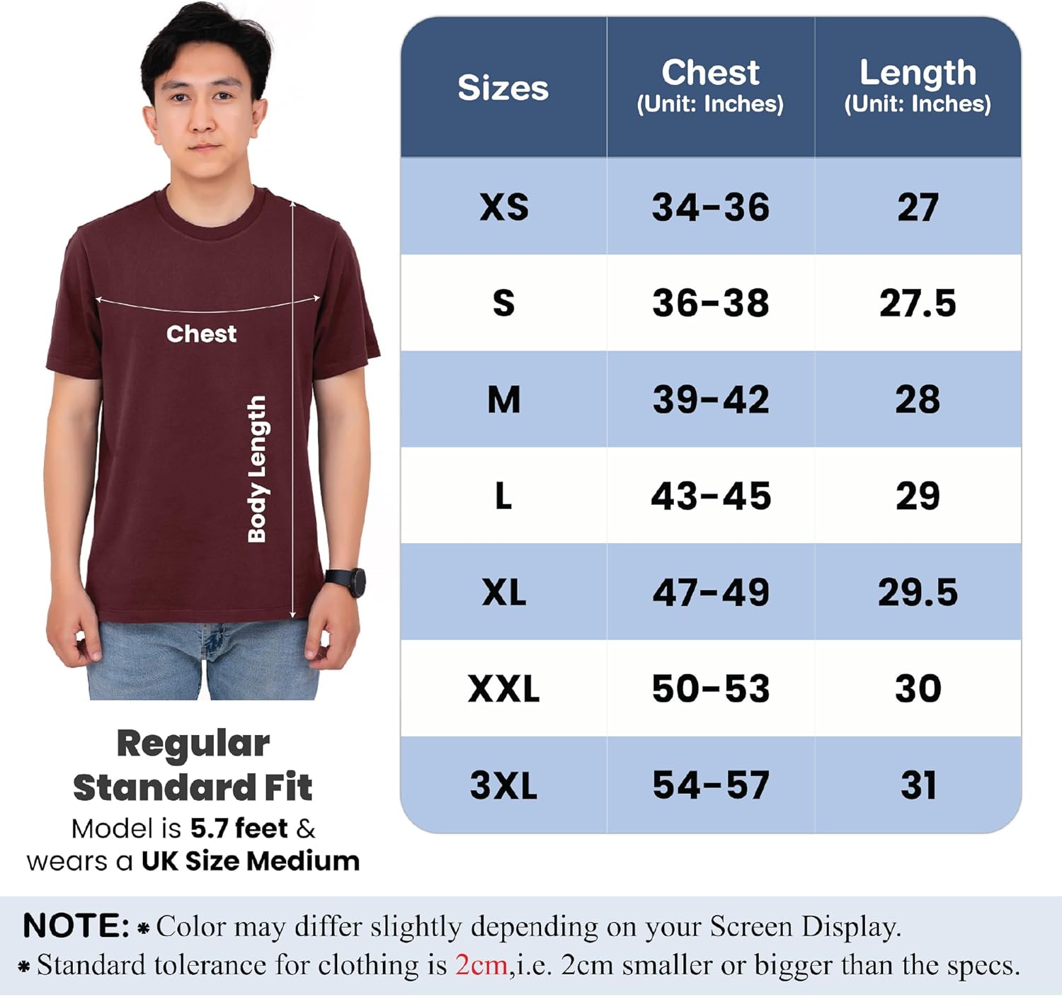 Thumbnail 3 de SoftSpun 6 Pack: UK 100% Cotton T Shirts for Men