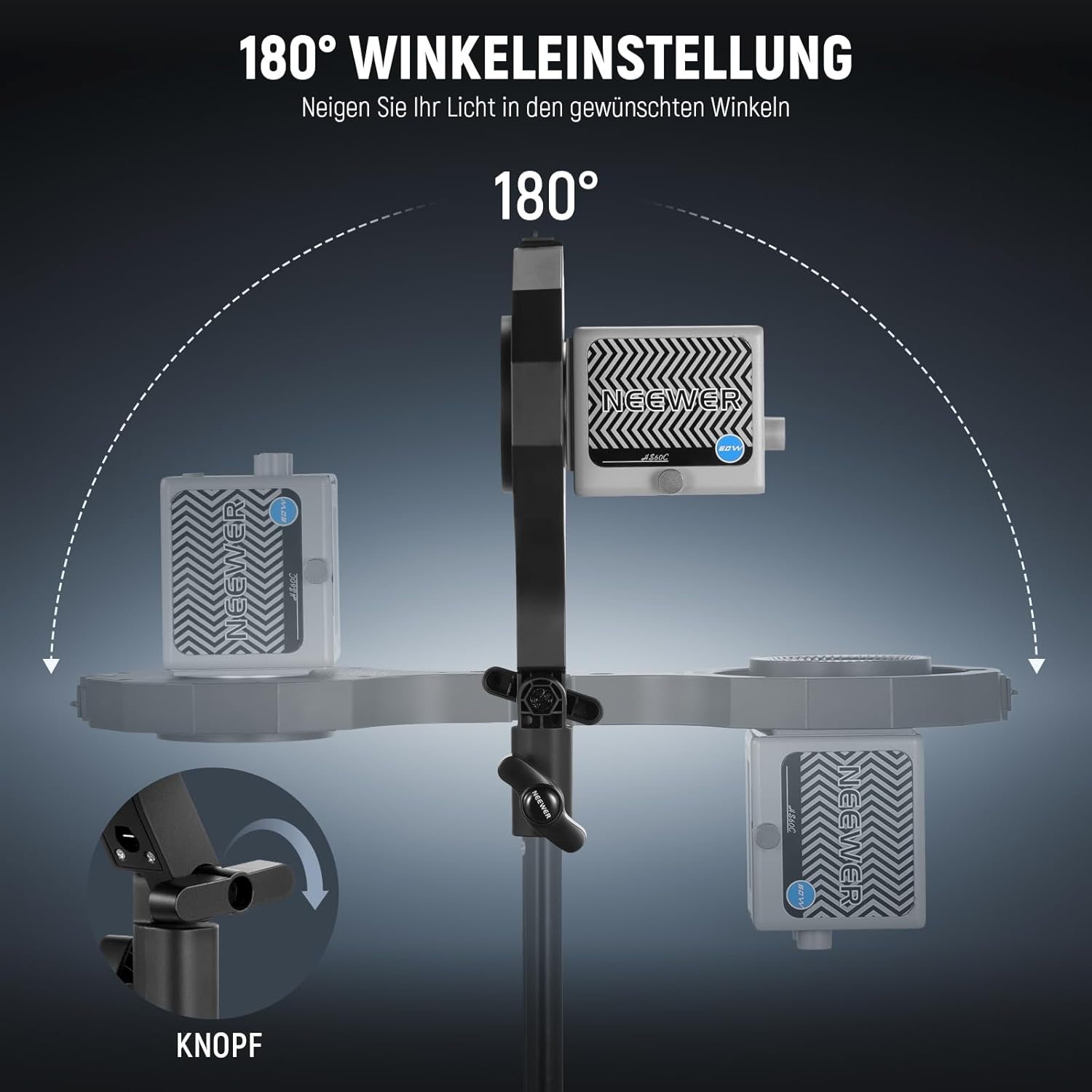 Thumbnail 6 de NEEWER Bowens Halterung CHB1 – Mini-Adapterring für Bowens-Zubehör (5/8", 180° Neigung)