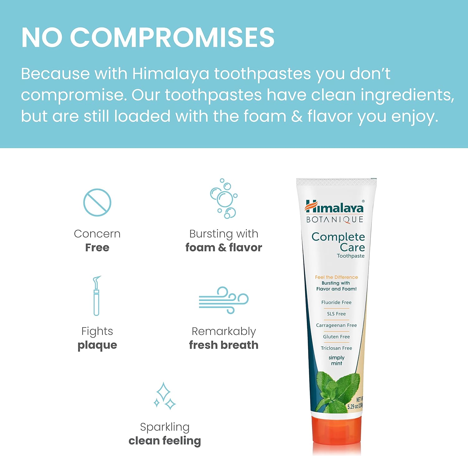 Detalle de Himalaya Botanique Simply Mint Complete Care Toothpaste – Refreshing Mint, Strong Teeth & Healthy Gums
