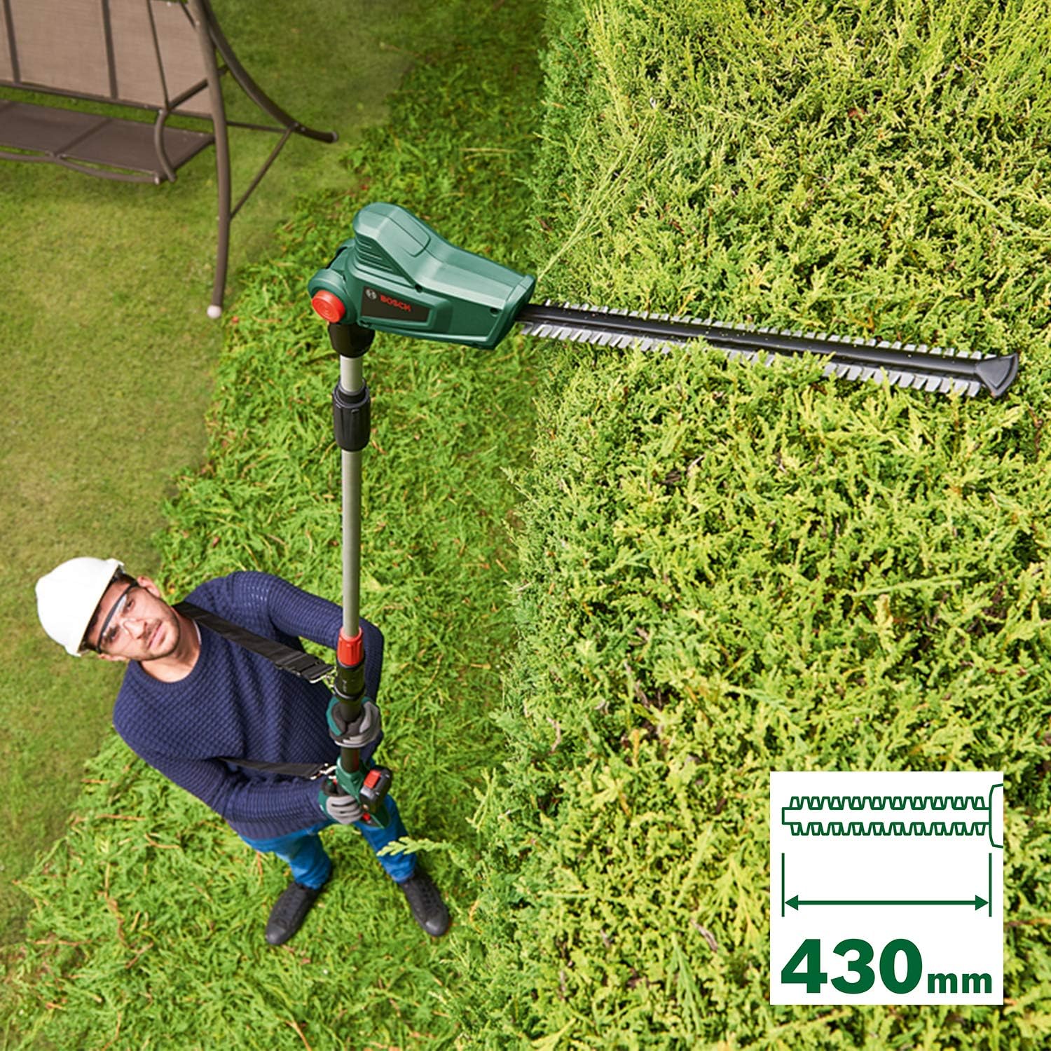 Detalle 1 de Bosch taille-haies télescopique sans fil UniversalHedgePole 18 (1 batterie 18V)