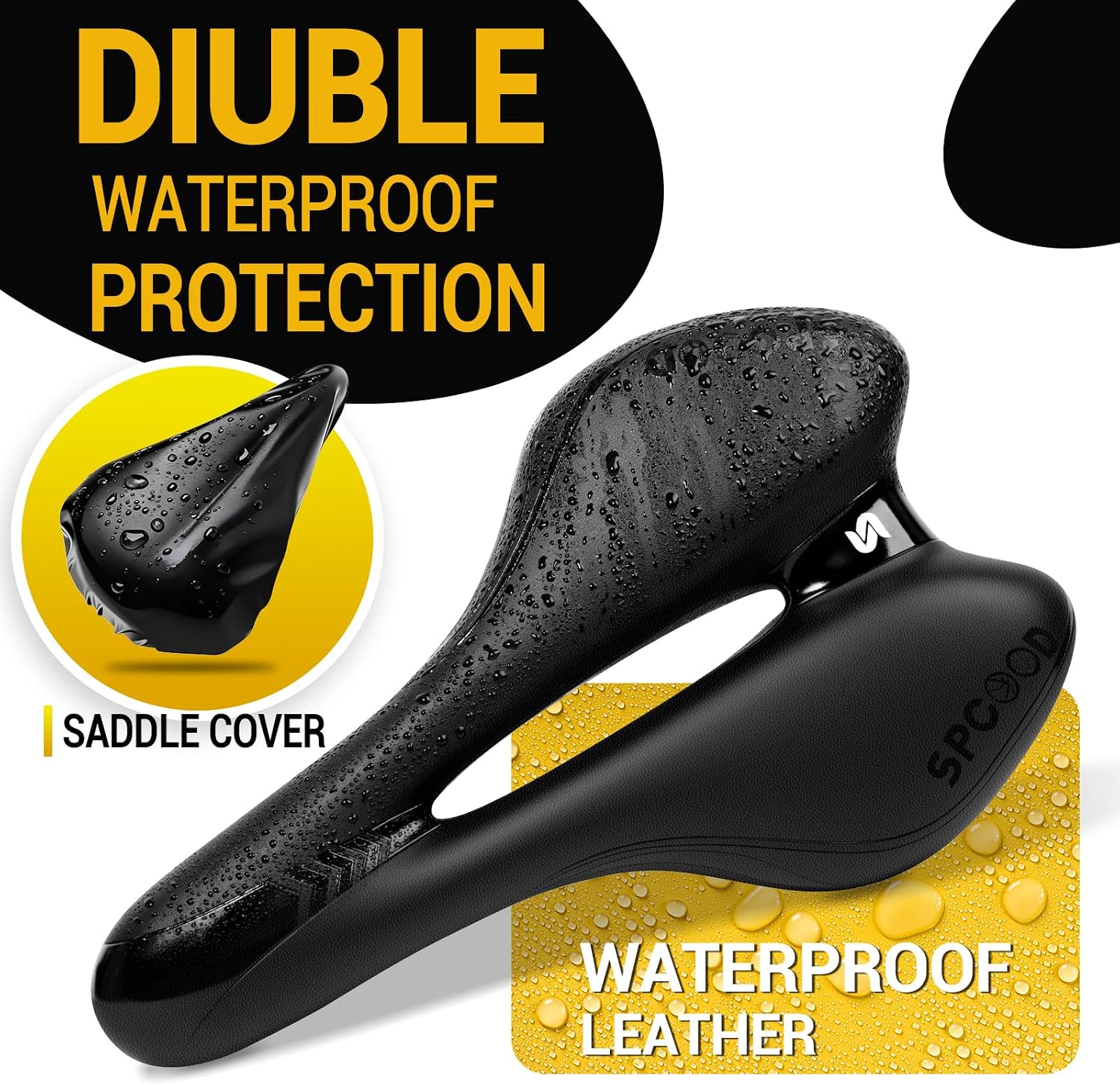 Detalle de SPGOOD Gel-Fahrradsattel für Herren & Damen, breit, weich & ergonomisch (mit Überzug) – 27 × 16 cm