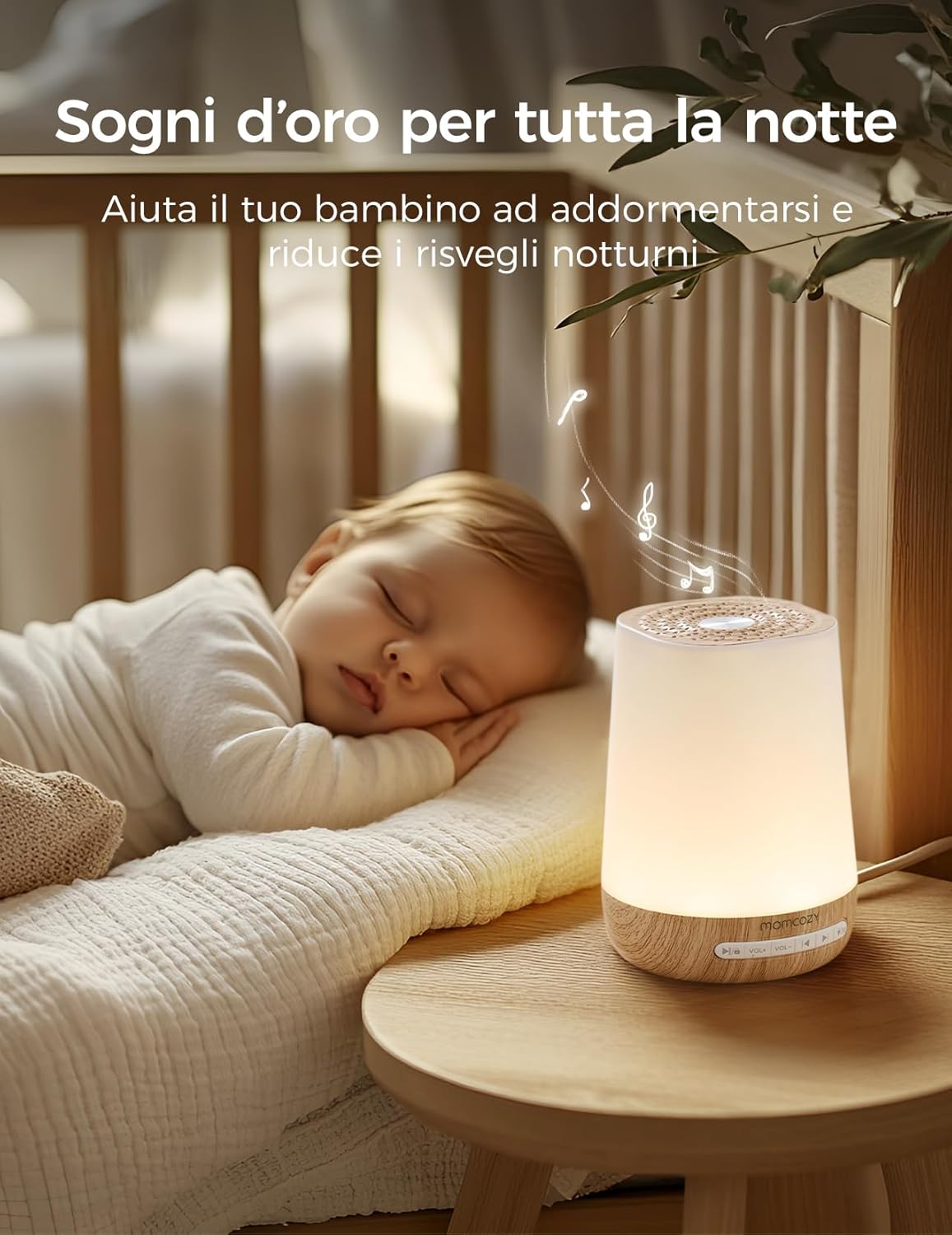 Thumbnail 5 de Momcozy Macchina del Rumore Bianco con 34 Suoni, Luce a 7 Colori e Controllo Wi‑Fi via App