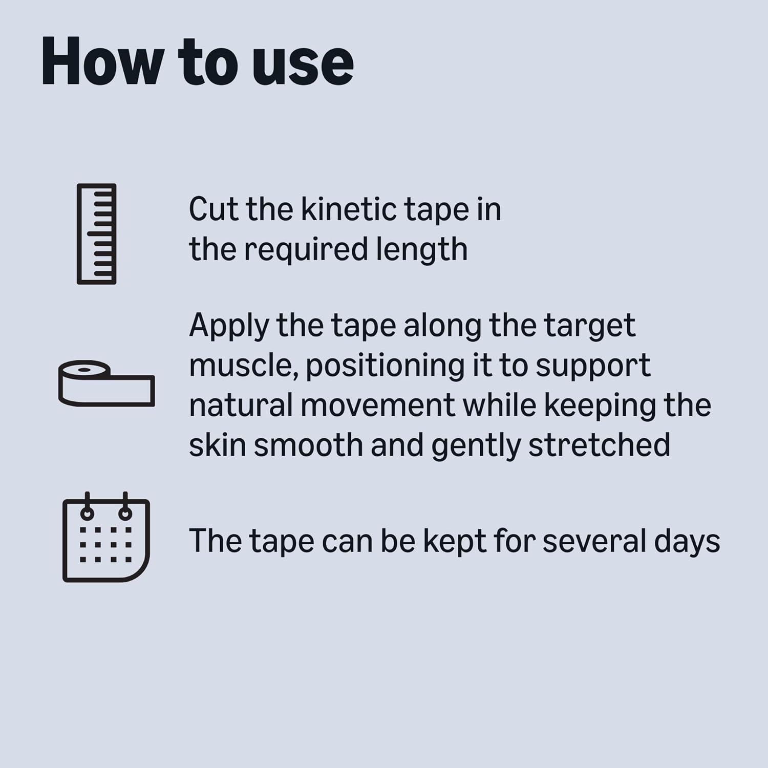 Detalle de Healthcare by amazon Kinetic Muscle Sports Tape 5 m x 5 cm – 2 Tapes (1 Black, 1 Beige)
